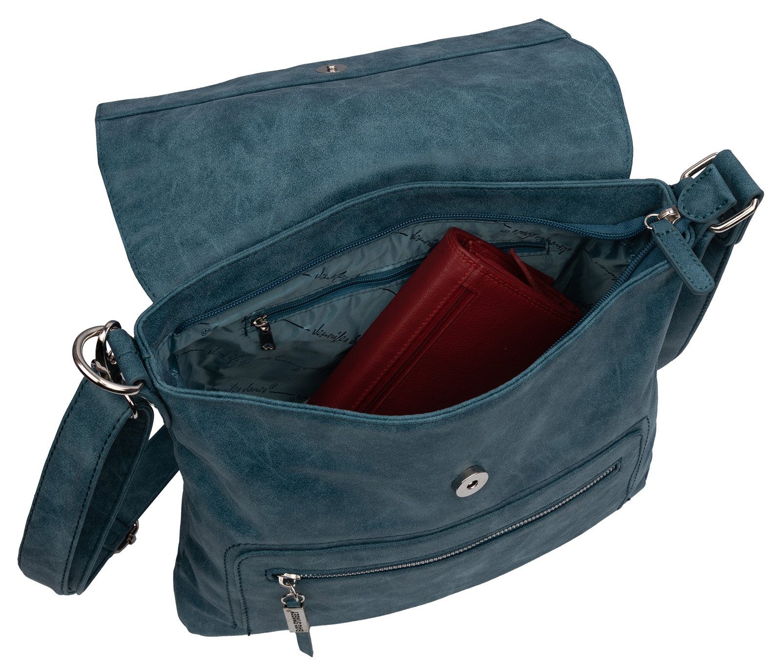 BAG STREET Schlüsseltasche Bag Street BLAU Damentasche als Handtasche Schultertasche, tragbar T0103, Umhängetasche Umhängetasche Schultertasche