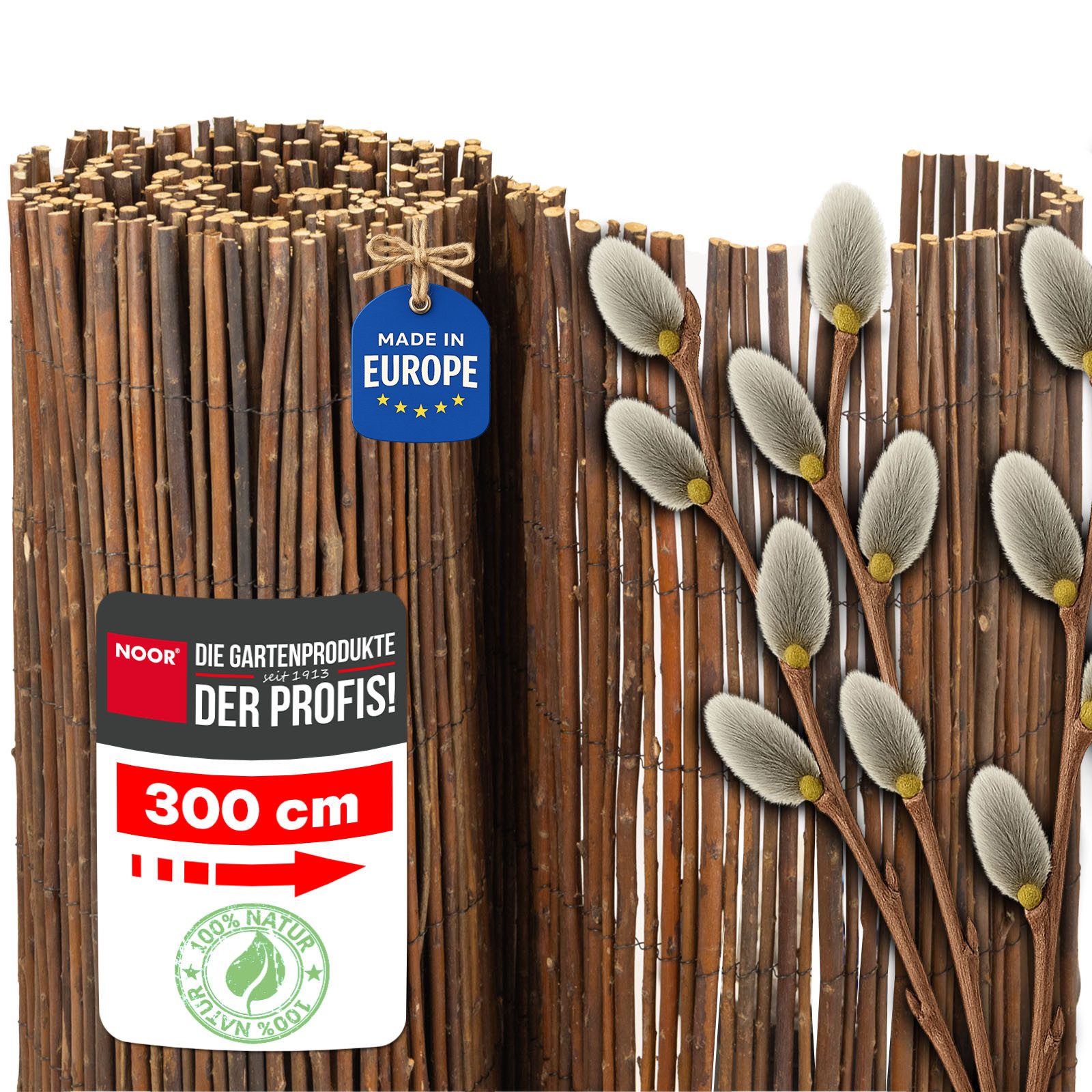 NOOR Sichtschutzzaunmatten Weidenmatte DELUXE - natürlicher Sichtschutz