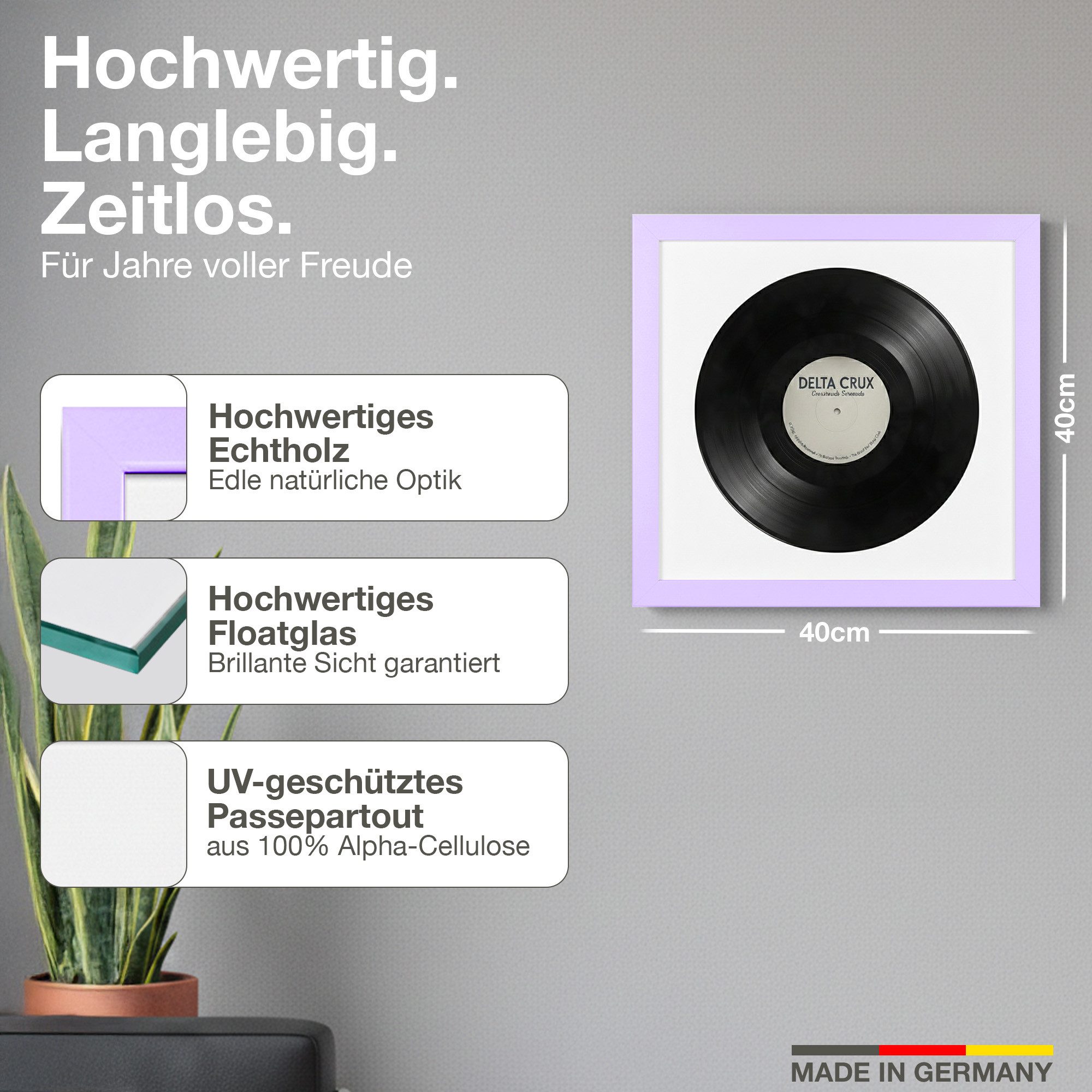 VR-Wohnideen Bilderrahmen Schallplatten Rahmen für die Vinyl, (1 St), mit Passepartout