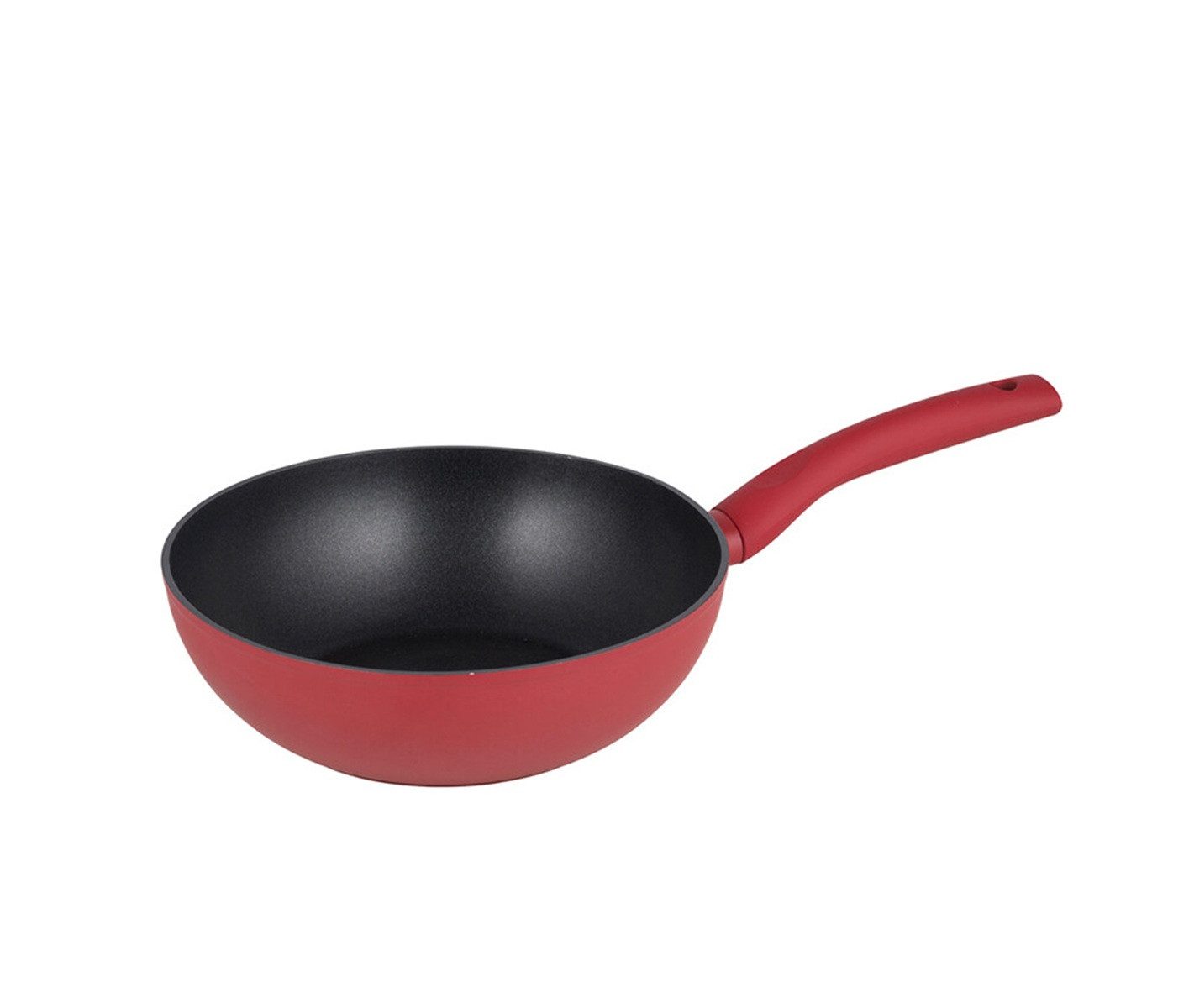 Michelino Bratpfanne Nora Wokpfanne mit Antihaftbeschichtung - ø24 cm in Rot, Aluminium (1-tlg), Induktionsgeeignet, ø24 cm