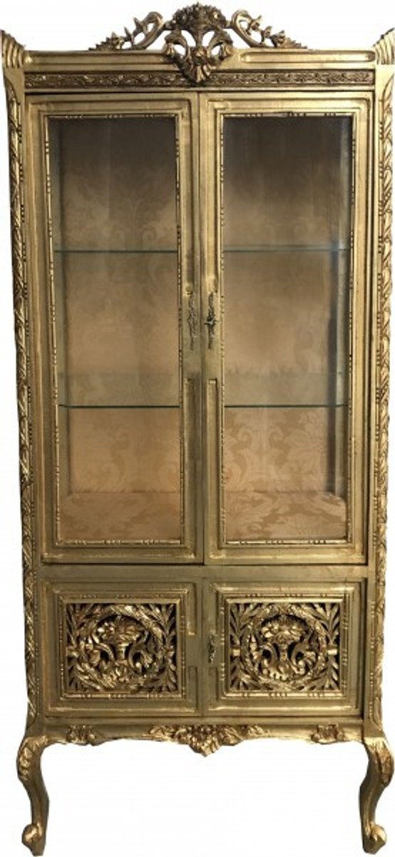 Casa Padrino Vitrine Barock Vitrine Vitrinenschrank Gold - Doppel ModF7