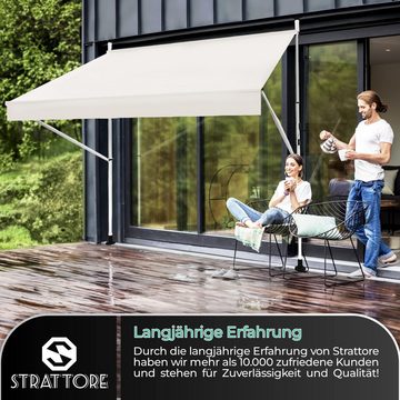 Strattore Standmarkise Klemmmarkise / Balkonmarkise Sonnenschutz 250 x 120 cm - Beige