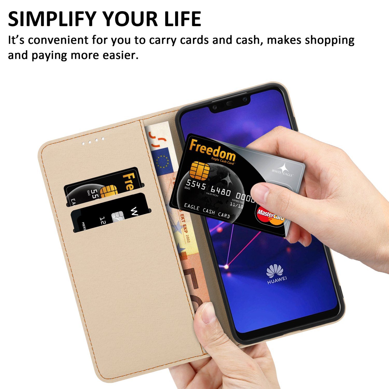 Cadorabo Handyhülle für Huawei MATE 20 LITE Hülle Huawei MATE 20 LITE, Handy Schutzhülle - Hülle, Standfunktion, Kartenfach, Magnetverschluss