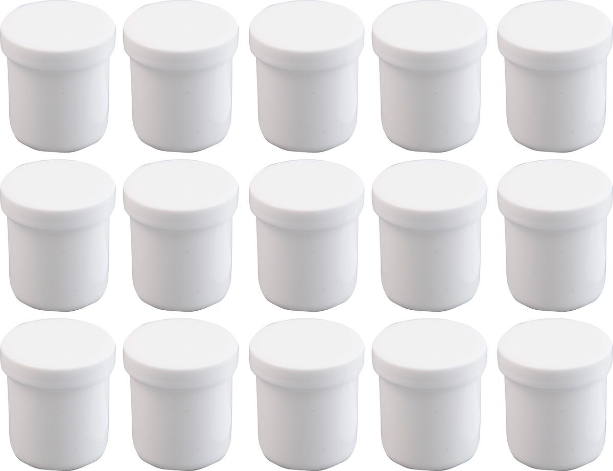Doserie Kuhn Dose für Salben, Cremes oder Kleinigkeiten (Füllvolumen 12 ml (hoch), Höhe 31 mm, 15 St., Salbendosen mit passenden Deckeln), Cremedose, Salbentiegel, Salbenkruke