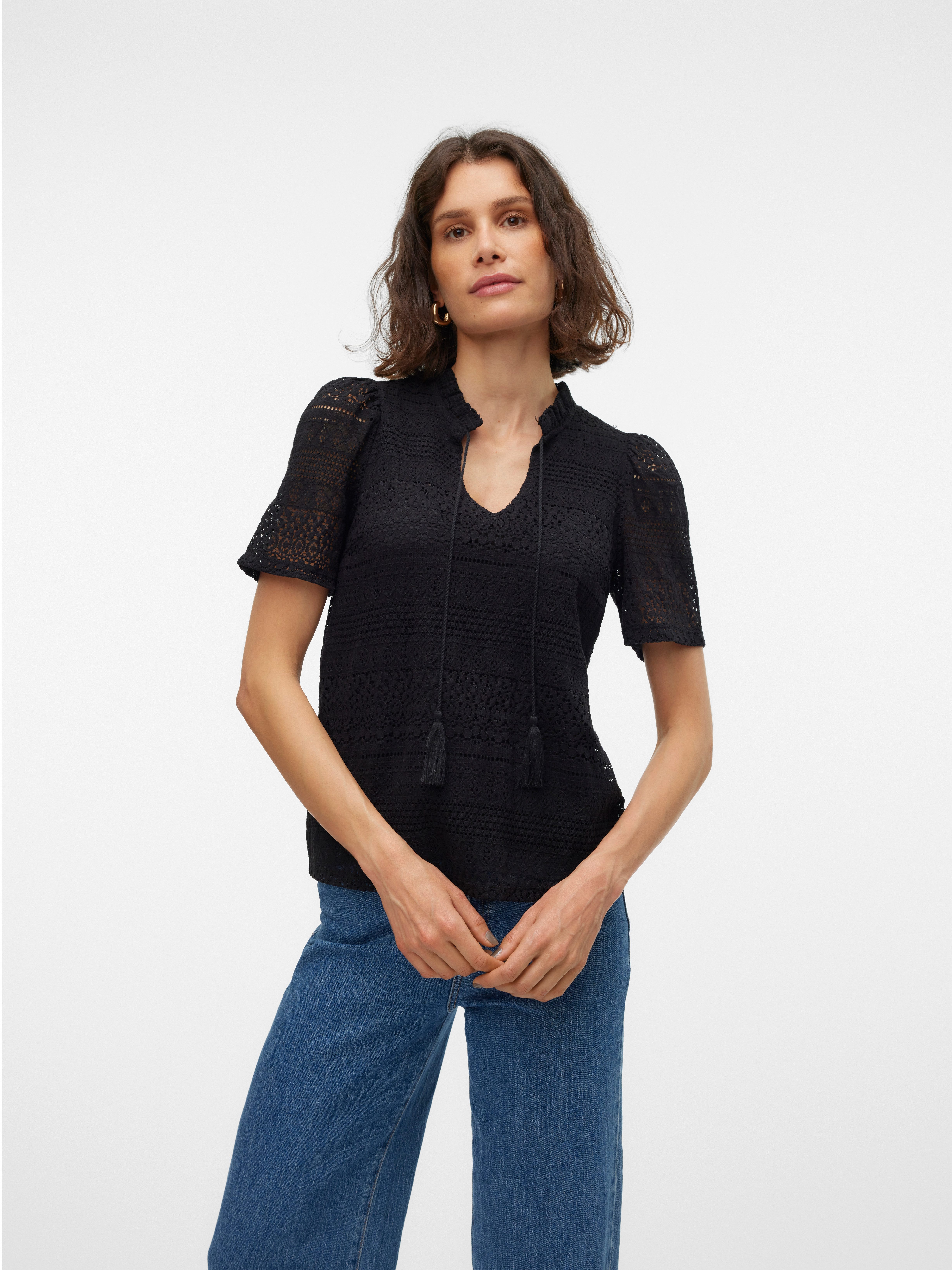 Vero Moda Spitzenshirt VMHONEY LACE S/S günstig online kaufen