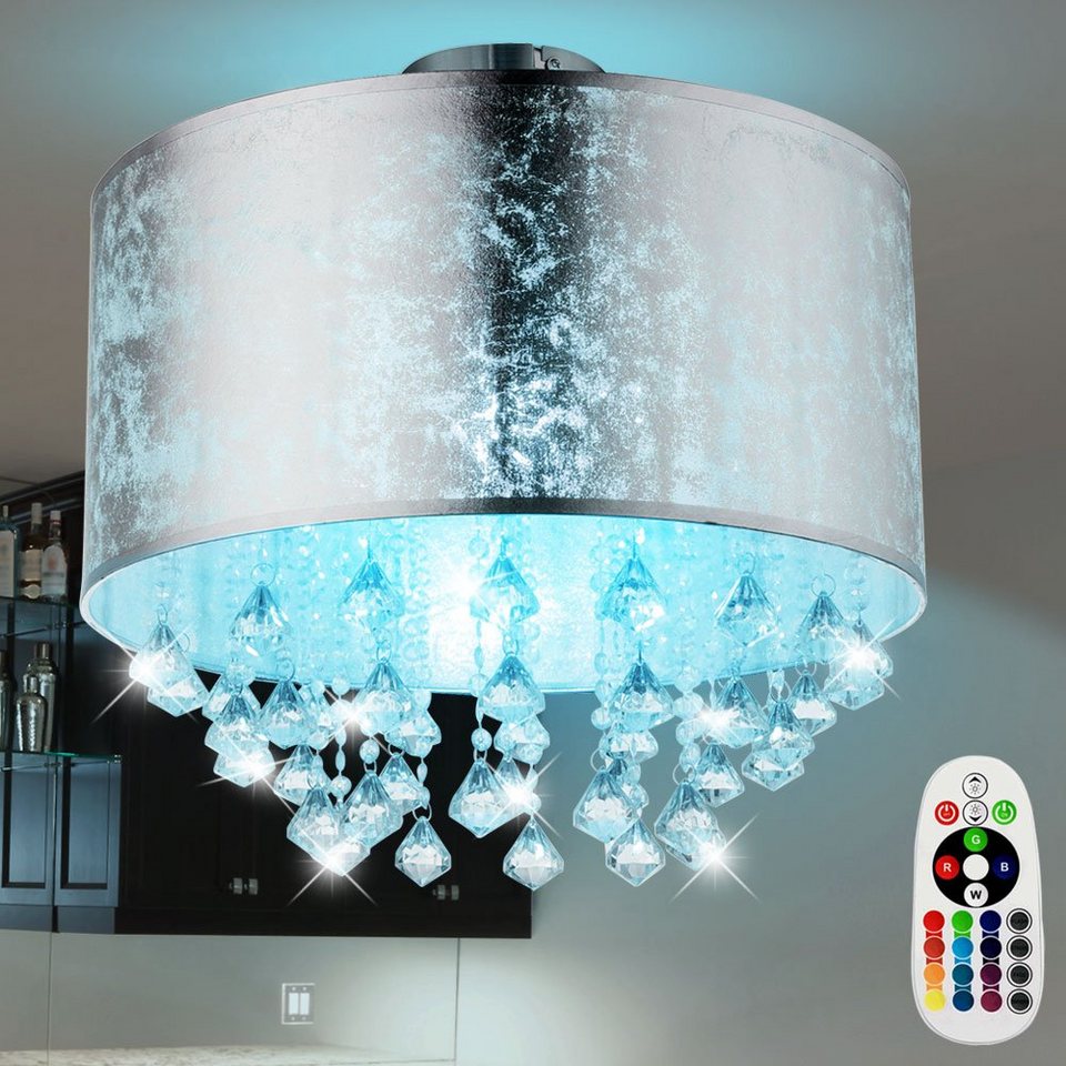 RGB LED Decken Lampe Kristall Dekor Fernbedienung Farbwechsel Küchen Leuchte