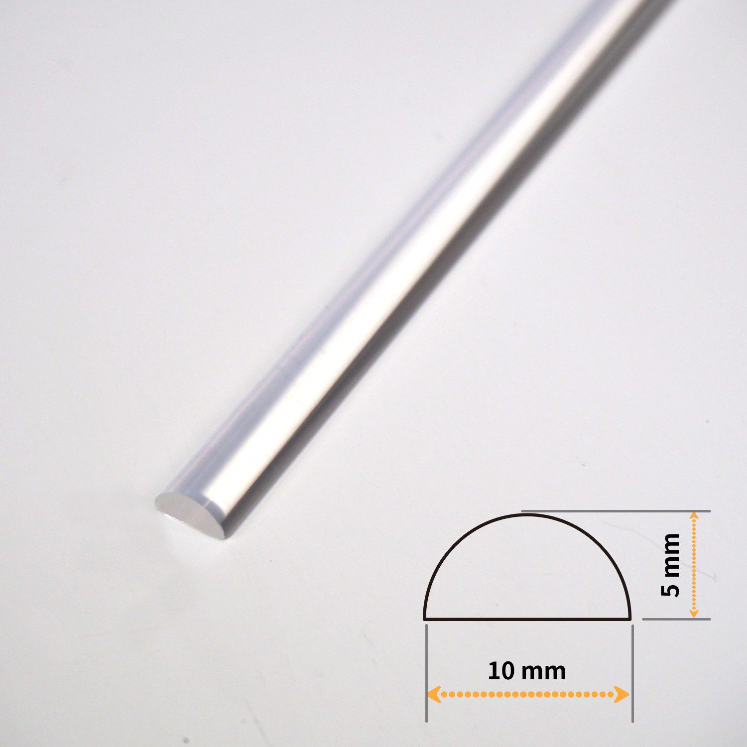 WITEN&NOCK Duschdichtung Acryldichtung Acrylstab Wasserabweiser Halbrundstab Schwallschutz, L: 80 cm, L: 80 - 200 cm