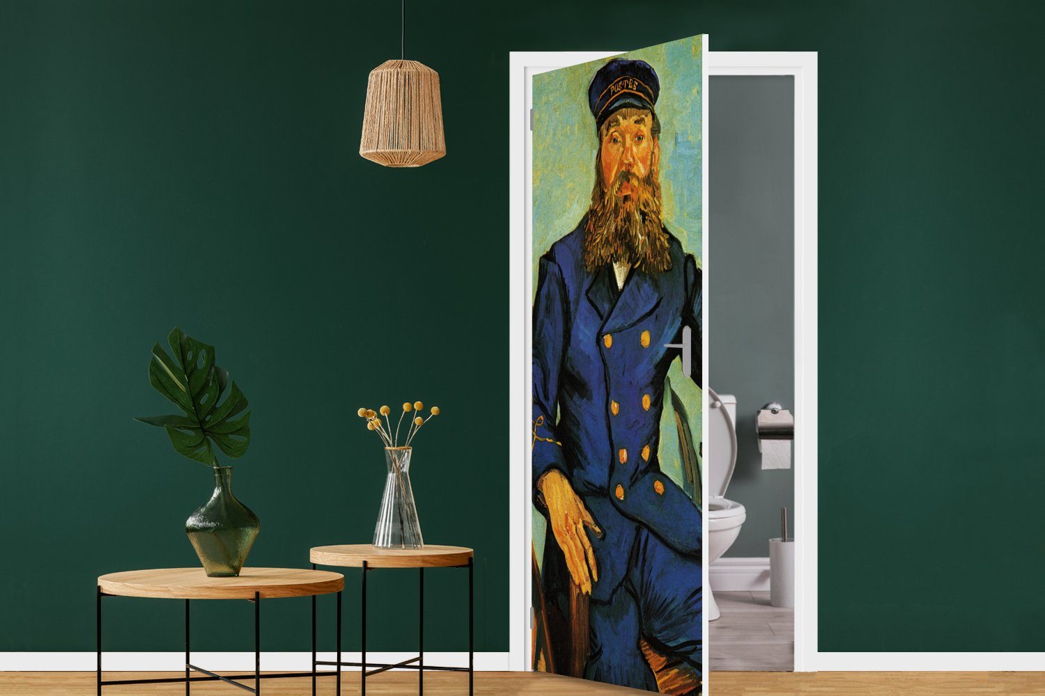 Joseph cm bedruckt, Gogh, von Tür, für Vincent Matt, Fototapete St), Türtapete 75x205 Türaufkleber, (1 MuchoWow - Roulin Porträt van