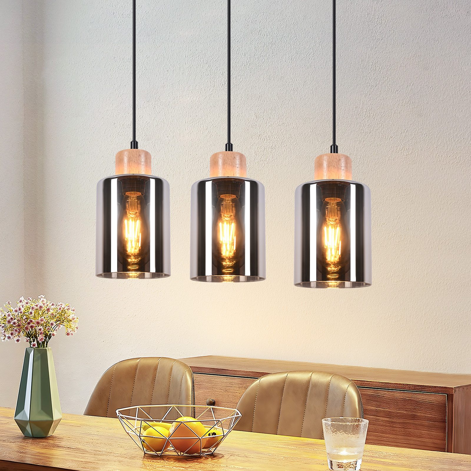 Nettlife Pendelleuchte Holz esstisch Vintage 1/3/4 günstig online kaufen