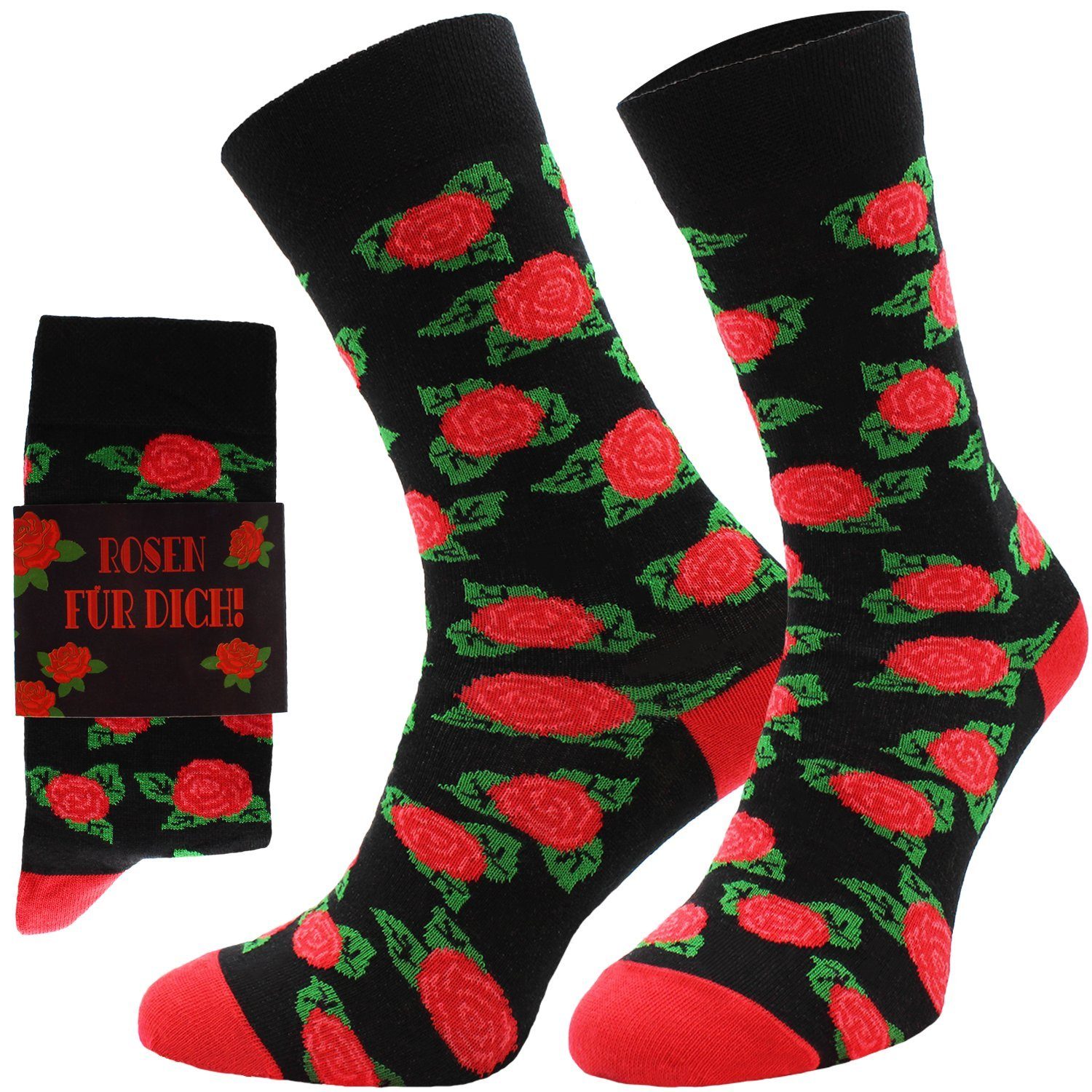 Chili Lifestyle Freizeitsocken ROSE Lustige Socken mit Spruch Banderole als günstig online kaufen