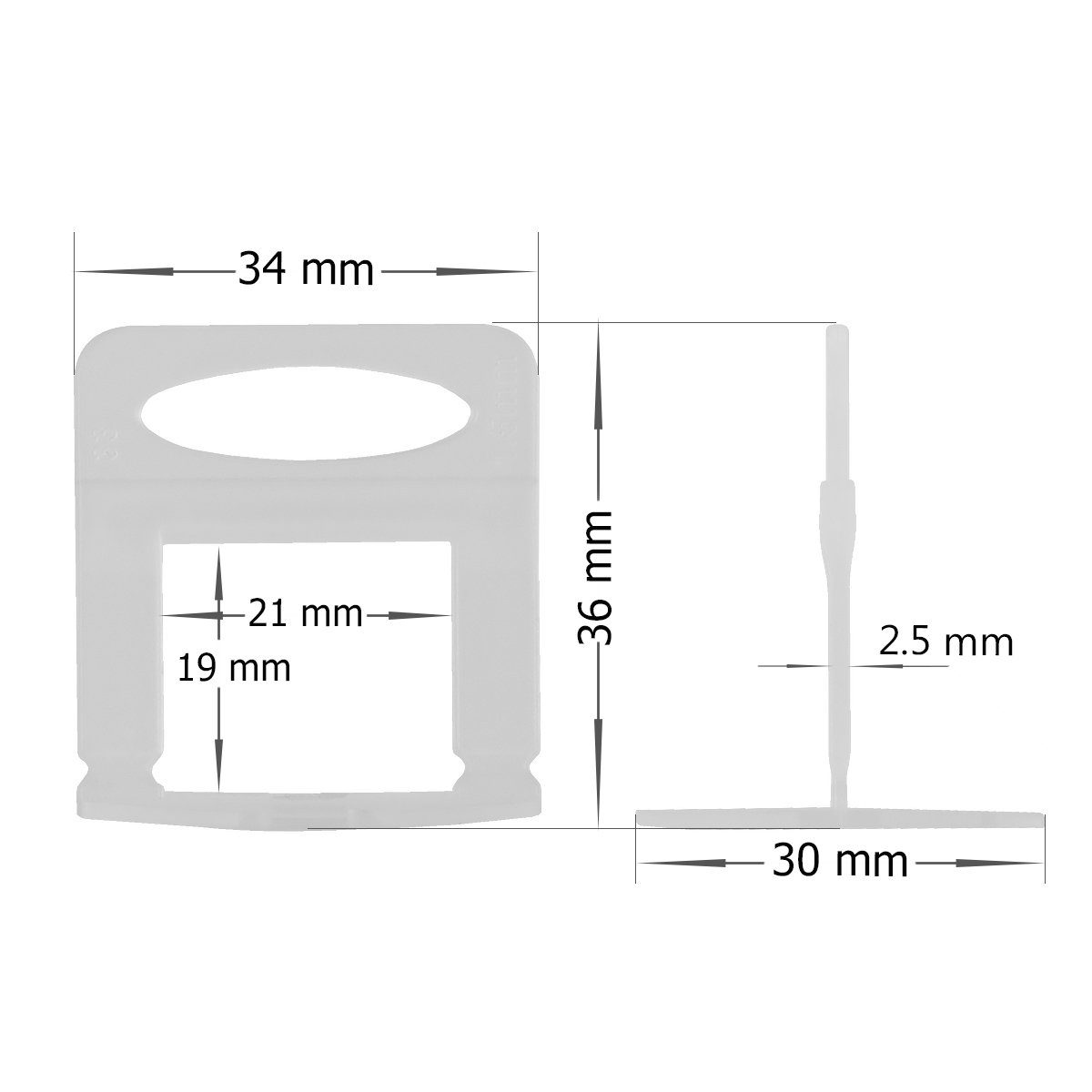 MidGard Fliesenkreuz Nivelliersystem Fliesen-Verlegehilfe Zuglaschen Nivellier Laschen (100-St)