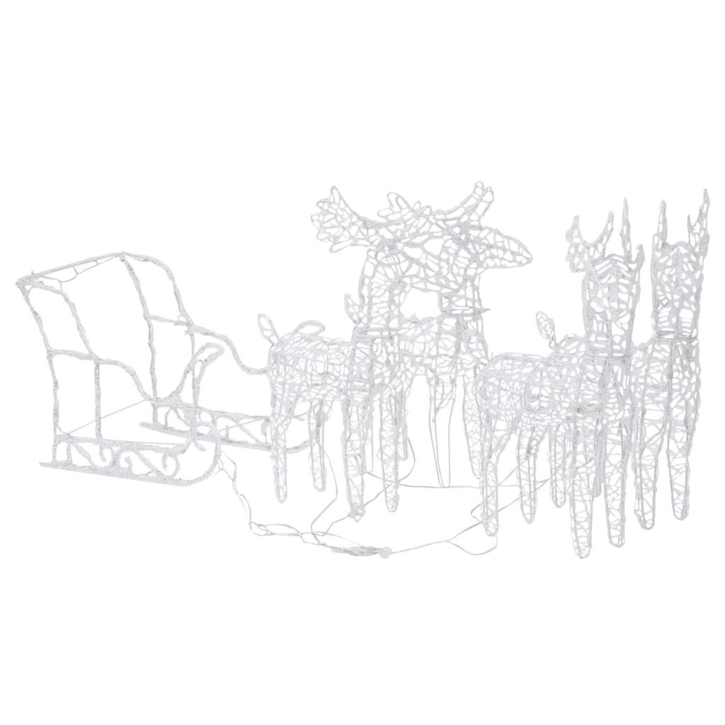 vidaXL Dekolicht Weihnachtsdekoration Rentiere Schlitten 280x28x55 cm Acryl