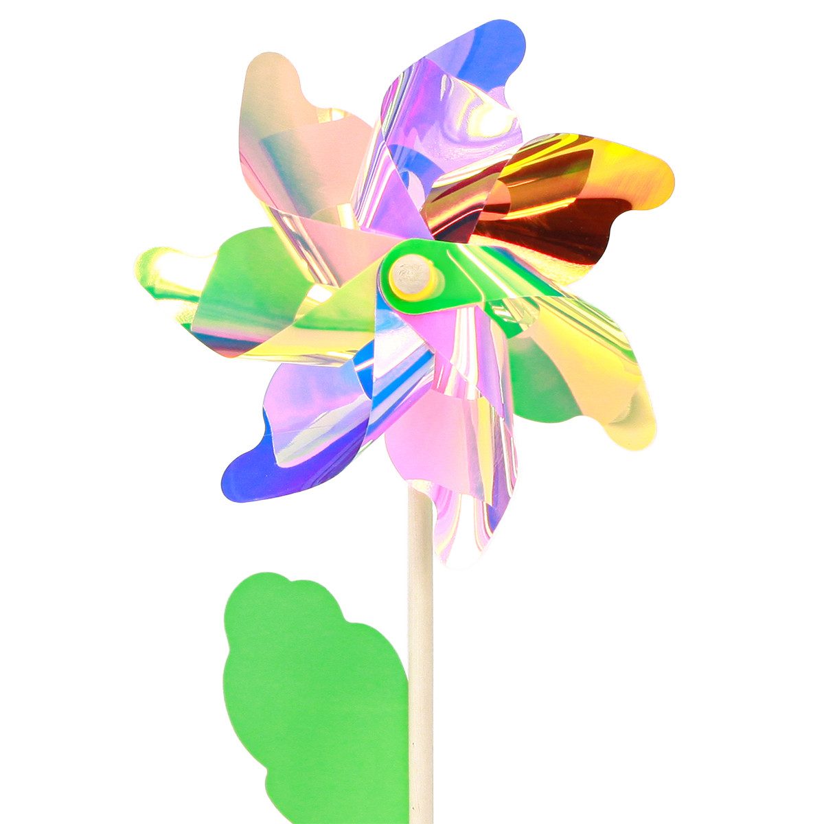 Florists Products Vogelabwehr-Windmühle Windrad Blume Garten Dekoration Irisierende Farben Ø24cm 2St