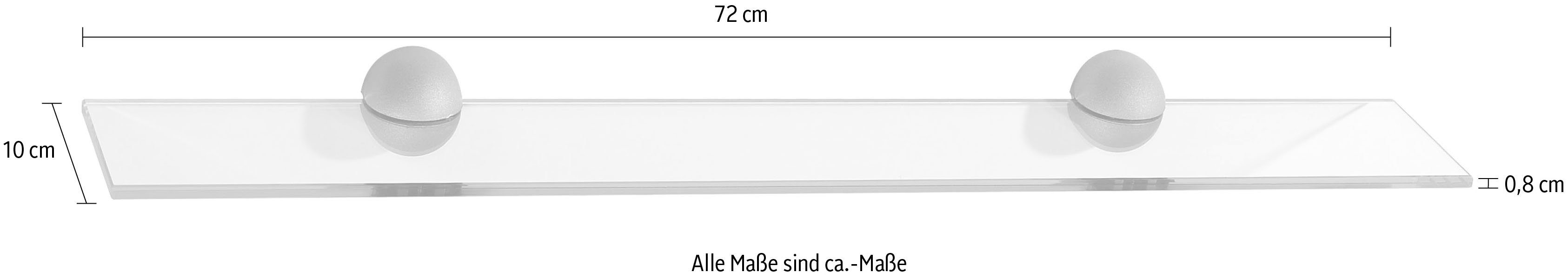 Saphir Ablageelement Quickset 955 Glasablageboden für Wand, 72 cm breit, inkl. Befestigung, Wandregal aus Glas, Ablage – Bild 3 von 4