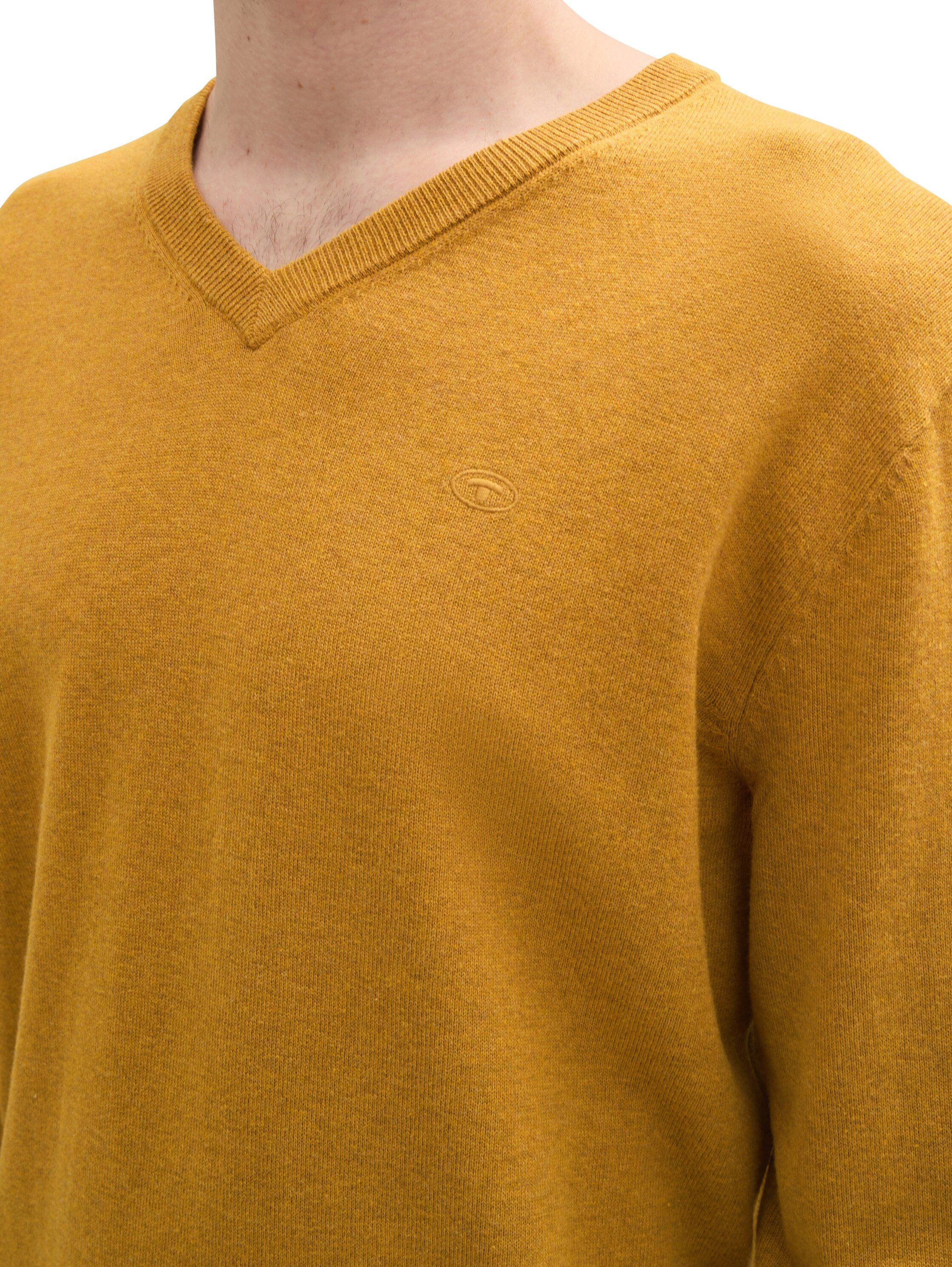TOM TAILOR V-Ausschnitt-Pullover mit kleiner Logo-Stickerei