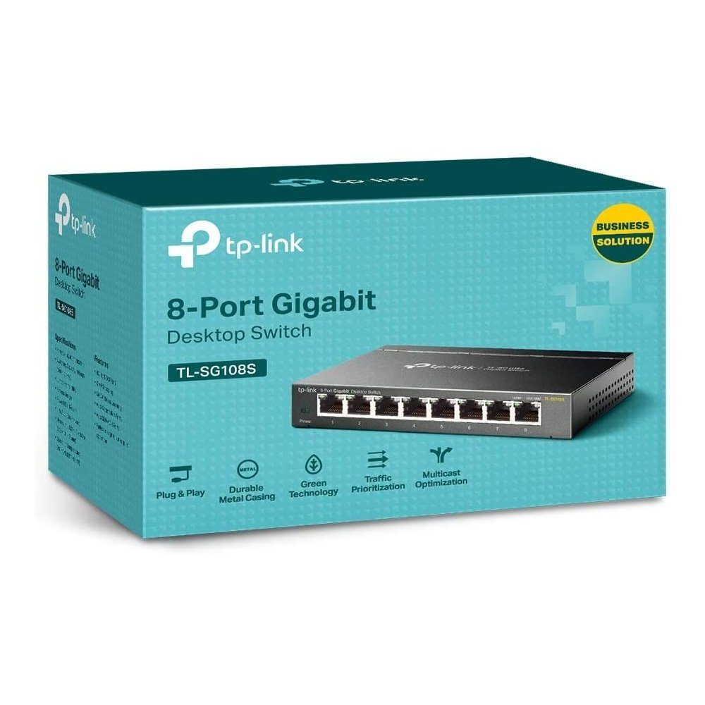 TL-SG108S 8-Port - Ethernet Switch - schwarz Netzwerk-Switch