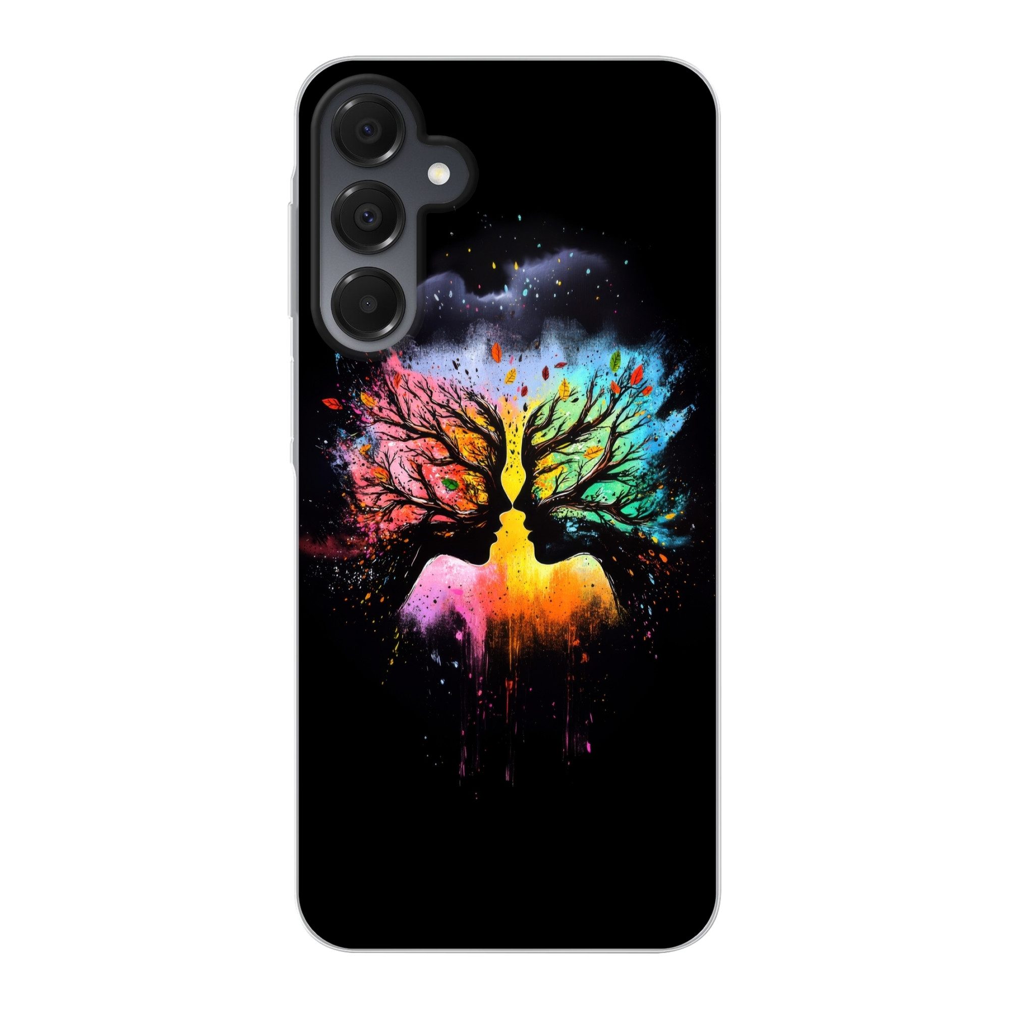 MuchoWow Handyhülle für Samsung Galaxy A16 5G Gesichter - Silhouetten - Bunt - Äste, Phone Case, Silikon, Schutzhülle Dünn