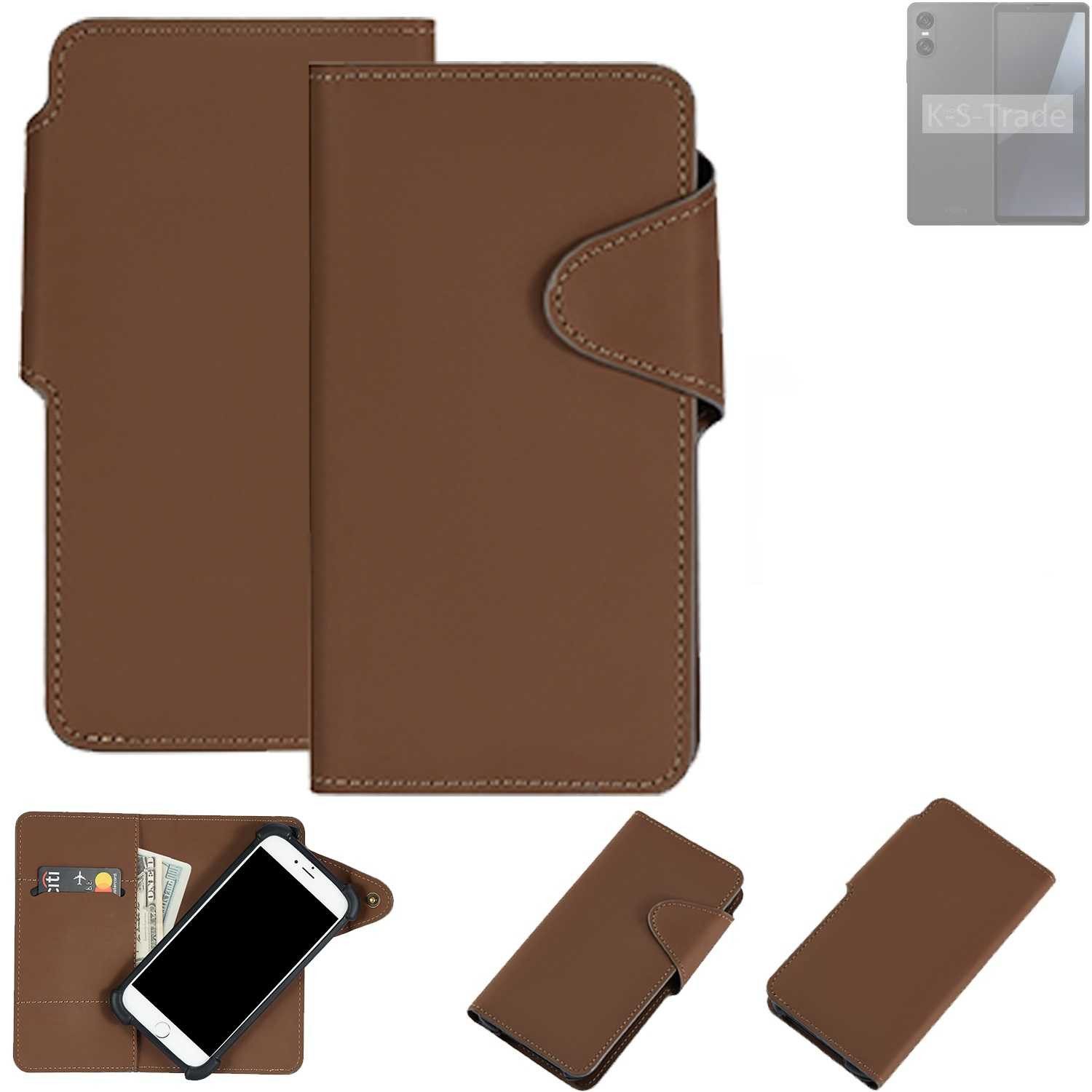 K-S-Trade Handyhülle für Sony Xperia 10 VI, Schutzhülle Klapphülle Kunstleder braun Handy Hülle Wallet Case