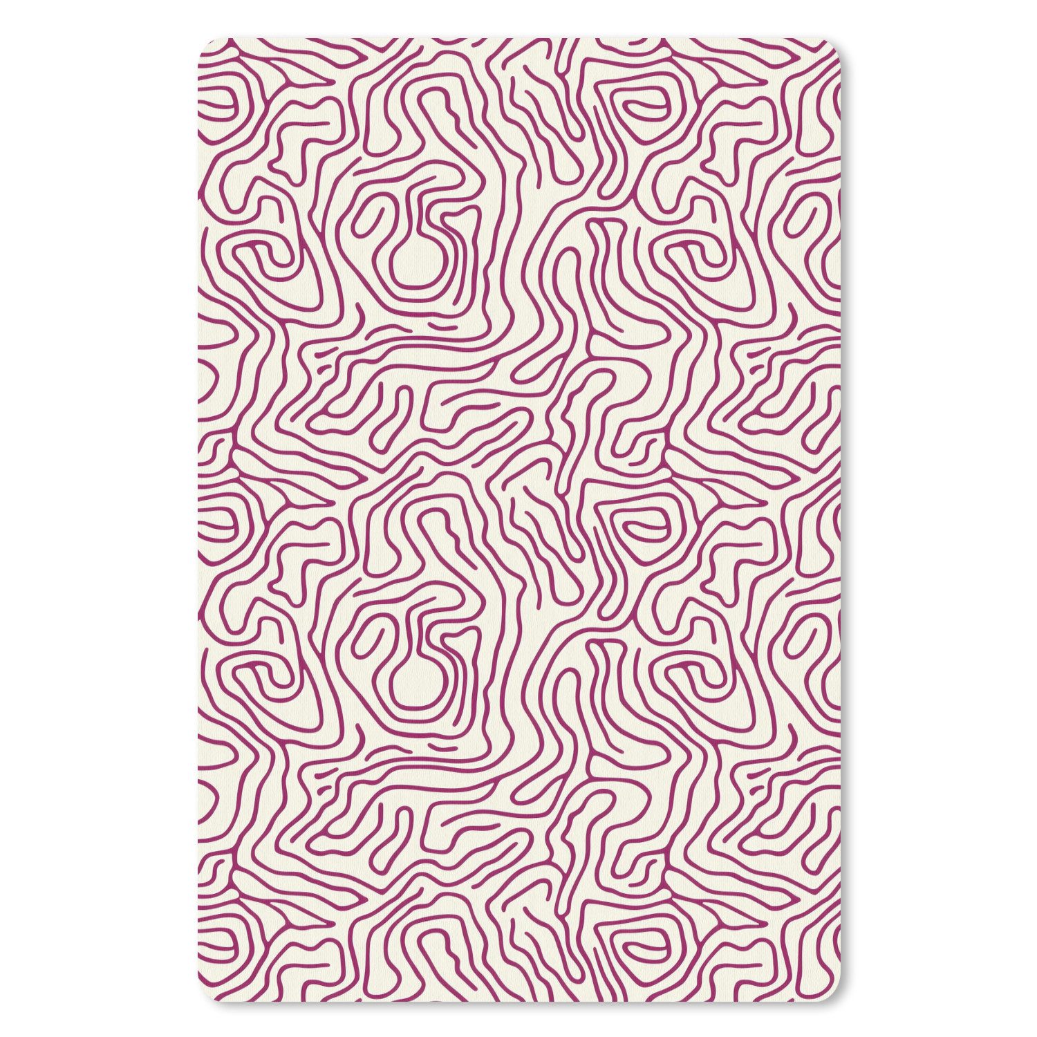 MuchoWow Mauspad Wickelleine - Magenta - Creme (1-St), Maus Pad Klein, Gaming Zubehör, Büro Deko, 13x20 cm