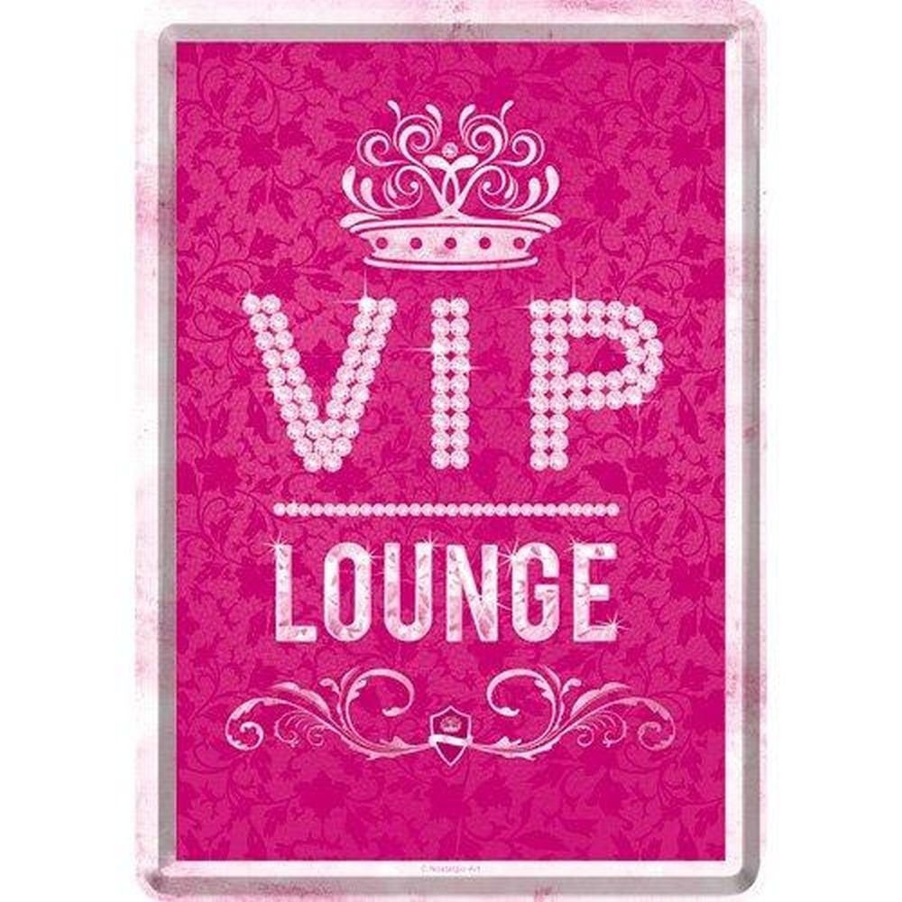 Nostalgic-Art Metallschild Blechpostkarte - Achtung - VIP Pink Lounge