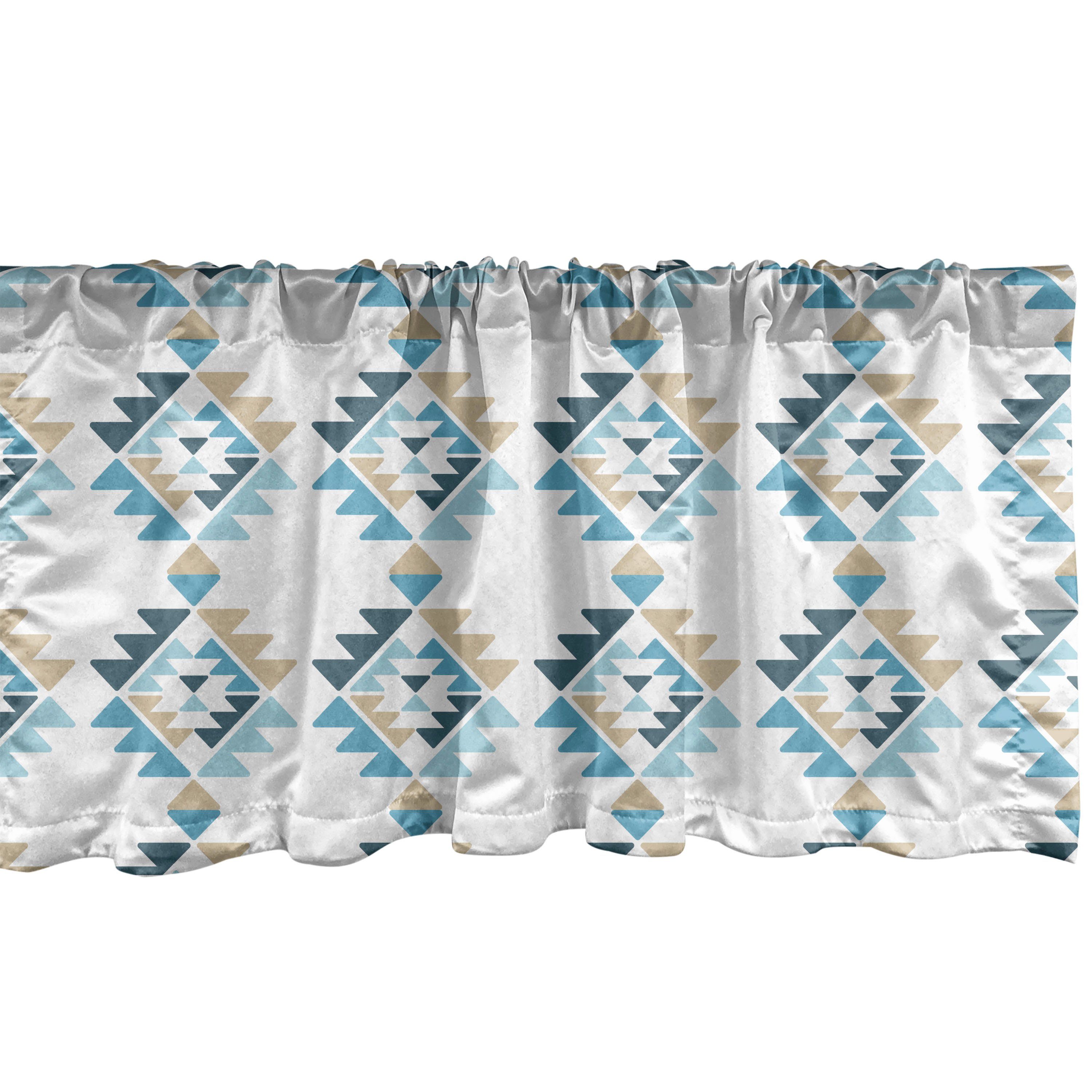 Scheibengardine Vorhang Volant für Küche Motive Tribal Schlafzimmer Dekor Kontinuierliche Microfaser, mit Abakuhaus, Geometrisch Stangentasche