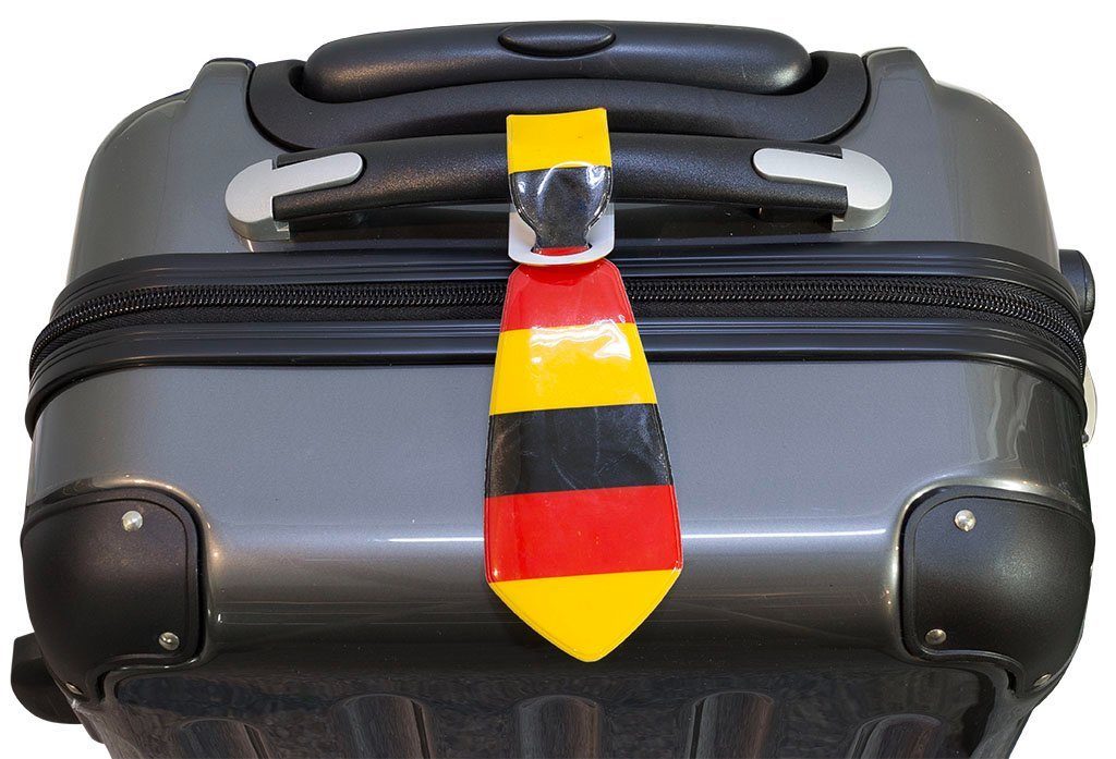 Trendyshop365 Gepäckanhänger Kofferanhänger Deutschland-Krawatte (Spar-Set, 2-St) Adressschild Maße: ca. 25x5cm