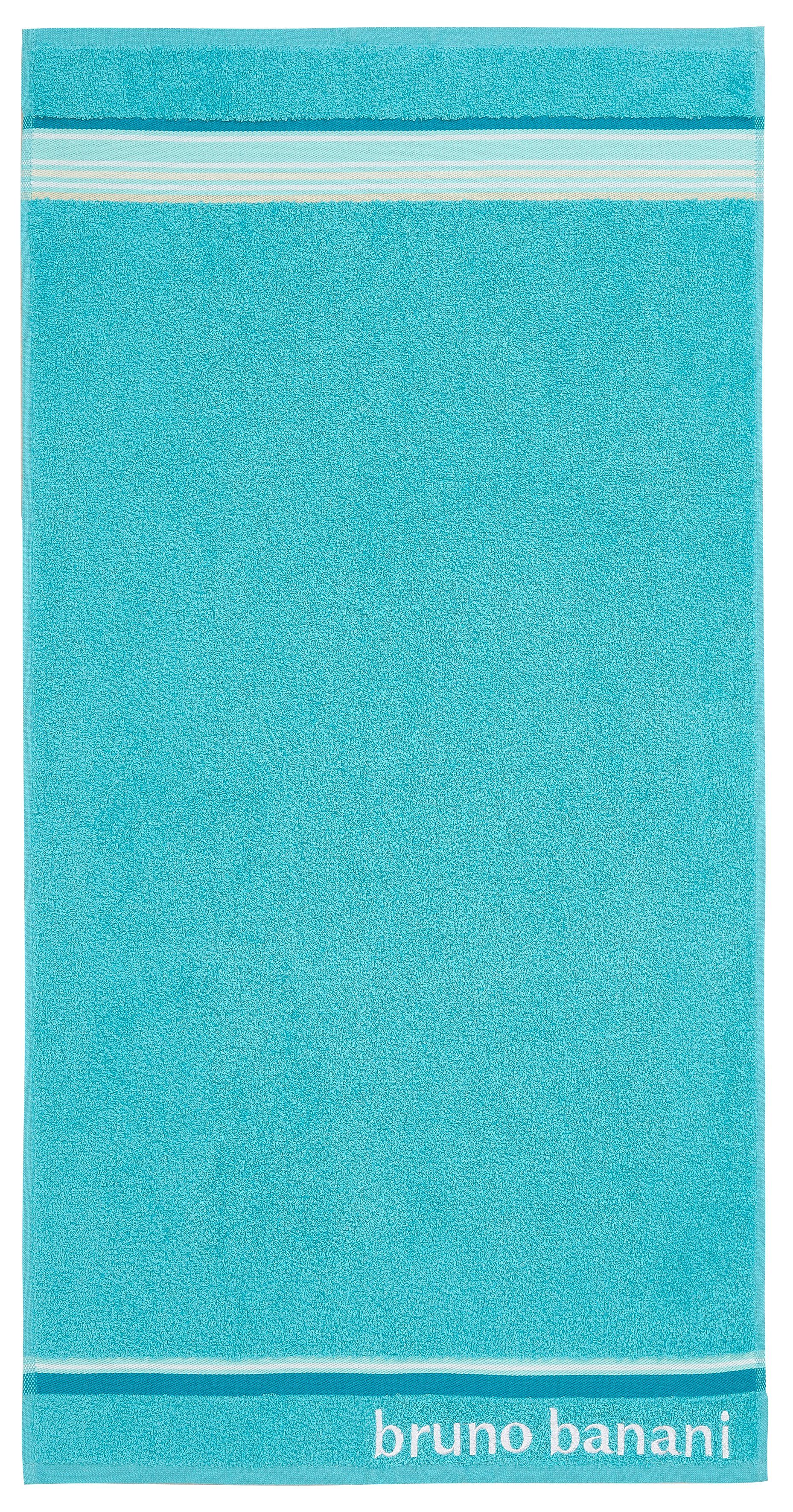 Bruno Banani Handtuch Set Maja, 1 Duschtuch, 2 Handtücher, 2 Gästehandtücher, 2 Waschhandschuhe, Walkfrottee (Set, 7-St), mit Bordüre und Markenlogo, 7 teiliges Handtücher Set, 100% Baumwolle
