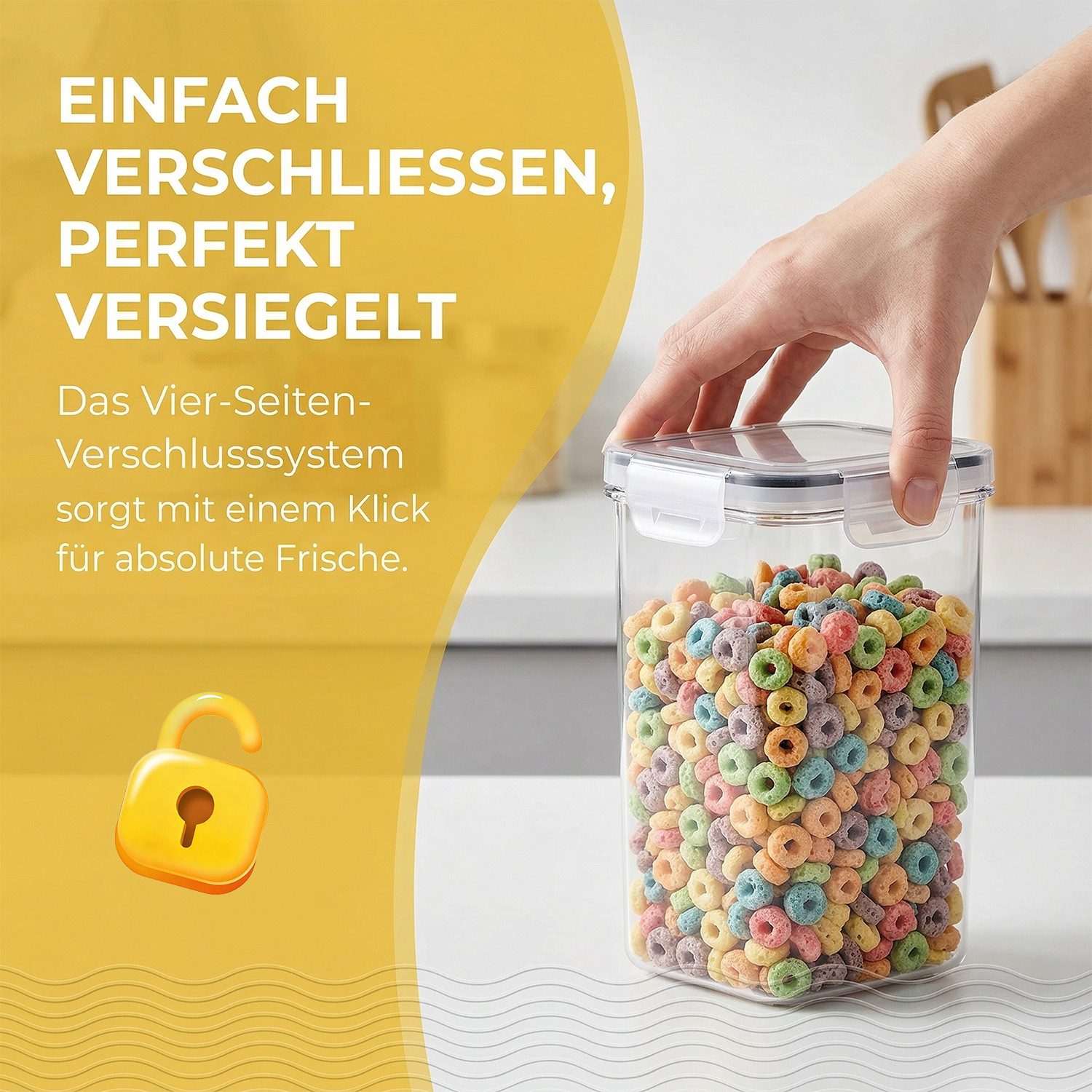 AKKEE Vorratsdose 16 Stück Vorratsdosen mit Deckel Luftdicht, BPA-frei, (16-tlg), Plastik Aufbewahrungsbox mit Deckel Luftdicht – Bild 3 von 5