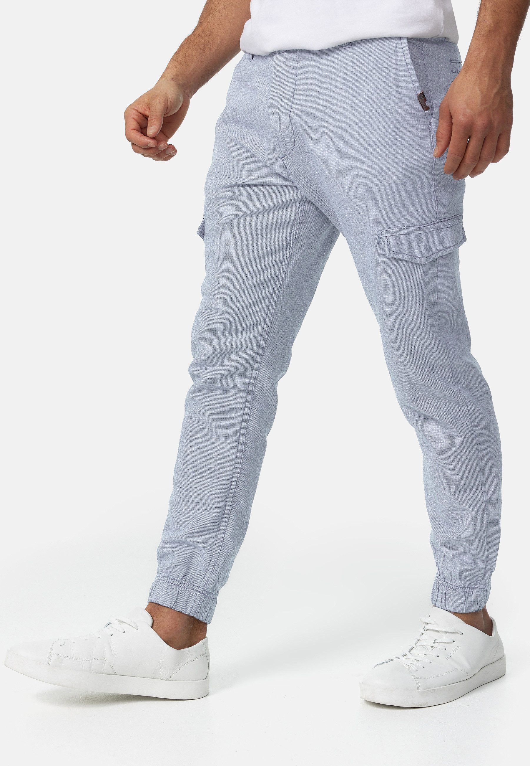 Indicode Leinenhose Herren Booth Sommerhose Leinen Herrenhose mit 6 Taschen, 55% Leinen