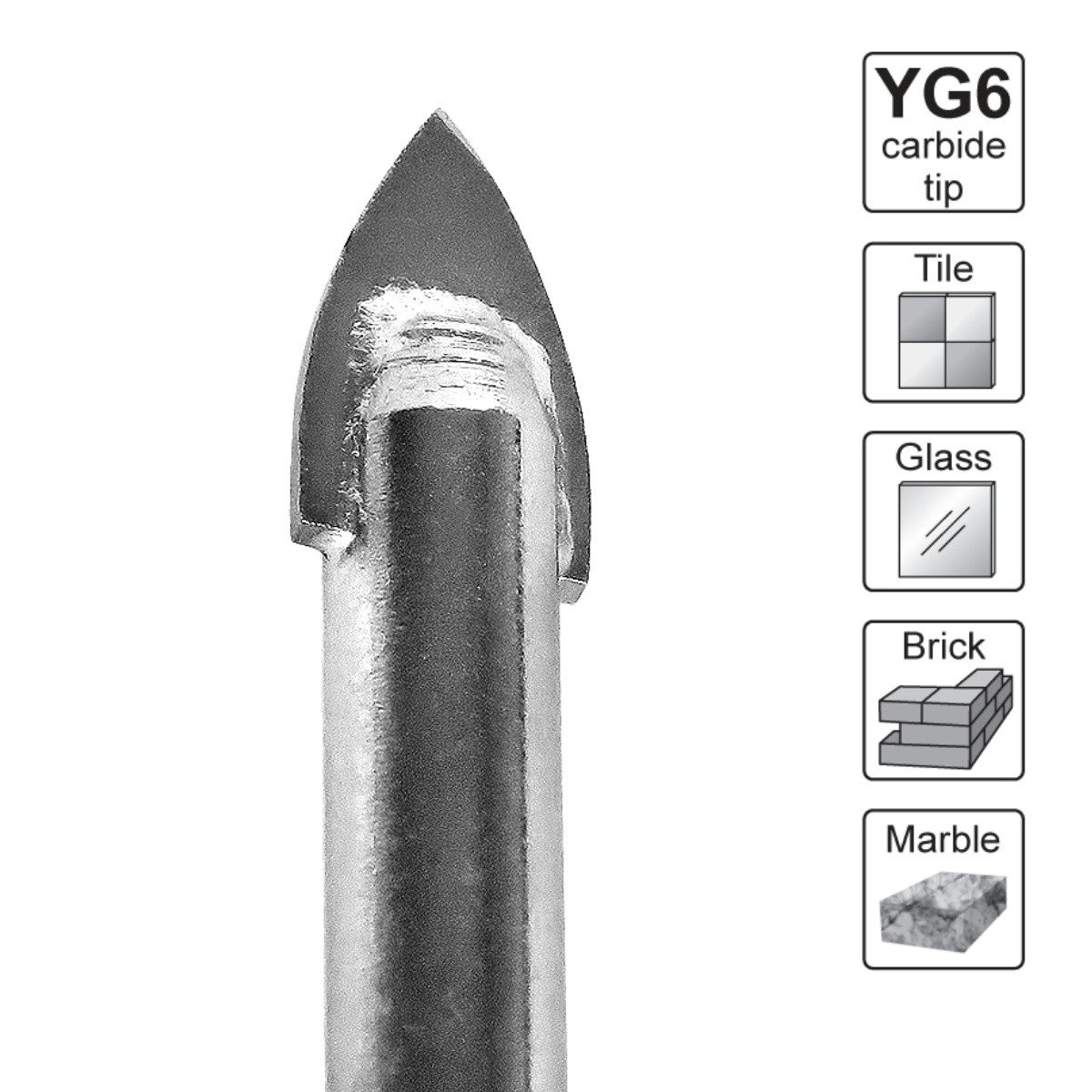 S&R Bohrersatz Professional 2-tlg Set 10 mm Diamantbohrer und Karbid Glasbohrer, (1 Diamantbohrer und Karbidbohrer mit Durchmesser: 10 mm), Harte Keramik, Grani – Bild 3 von 5
