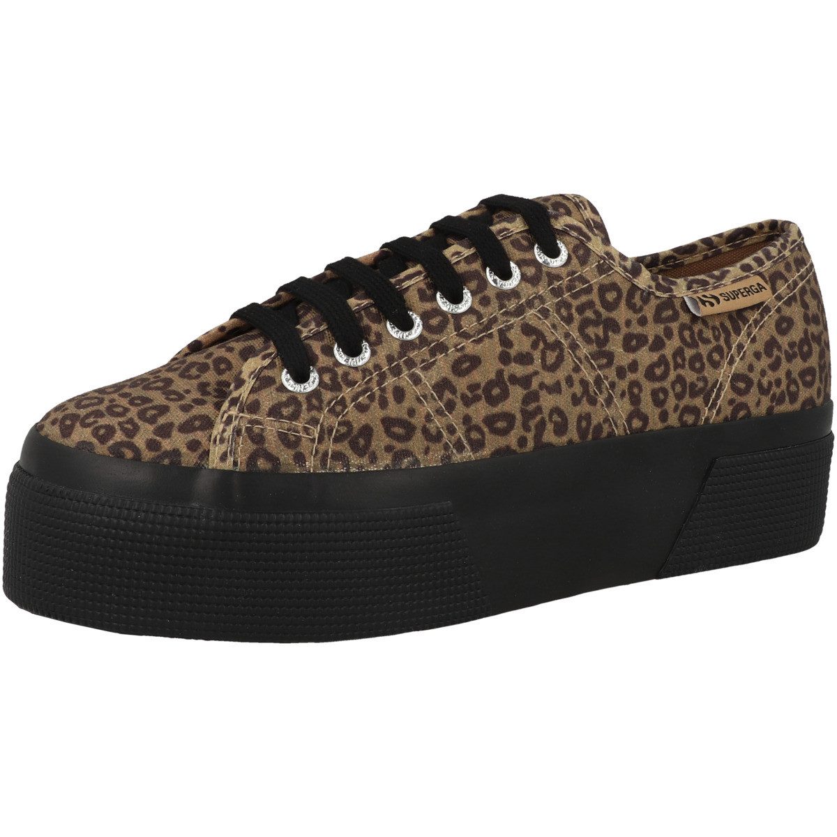 Superga 3790 Platform Black Leopard Print Damen Sneaker Turnschuhe, Sportschuhe, Freizeitschuhe, Halbschuhe, Schnürschuhe – Bild 4 von 5