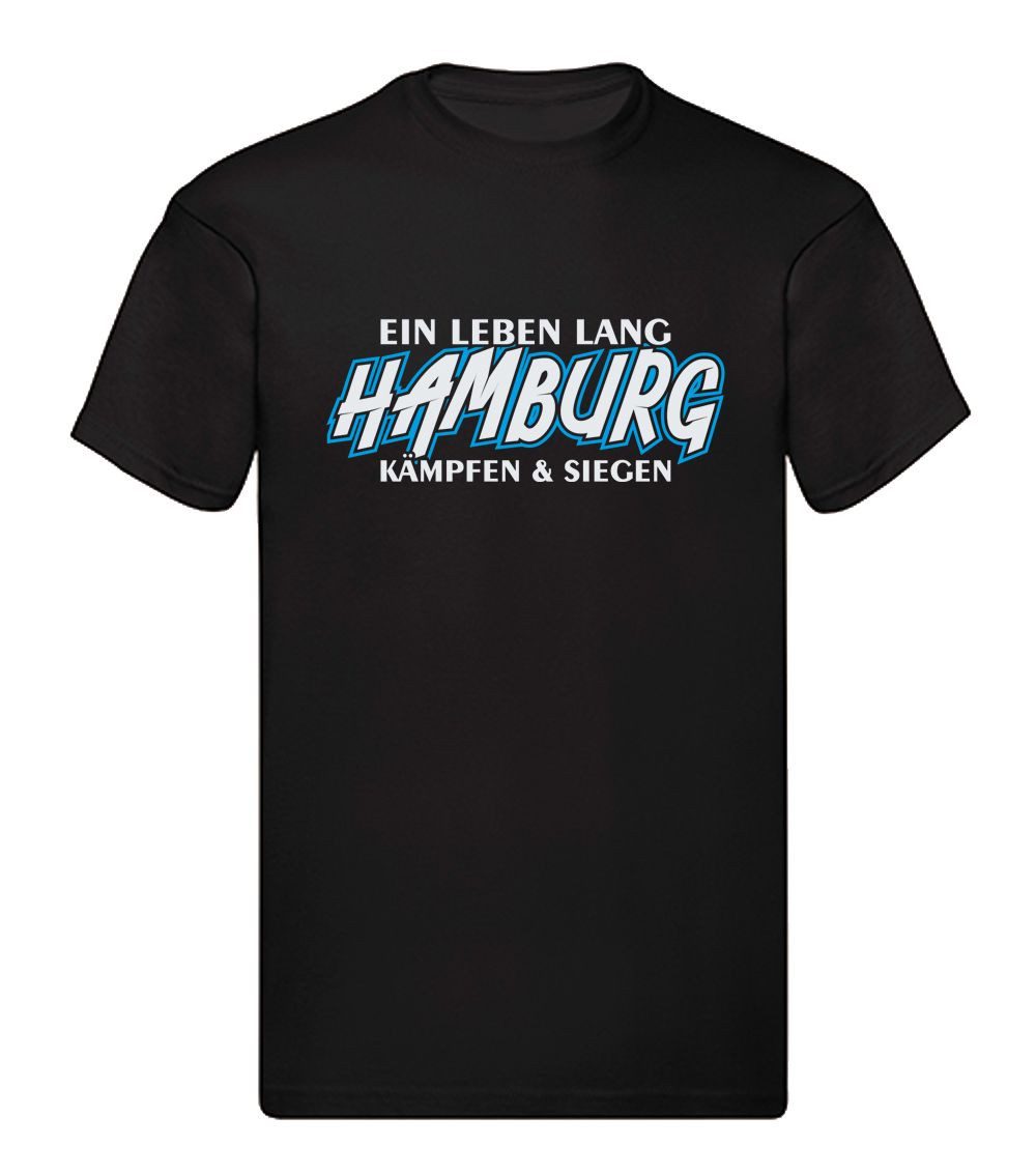 G-graphics T-Shirt Ein Leben lang – HAMBURG – kämpfen & siegen (1-tlg) Herren T-Shirt mit einem Motiv für den echten Fan