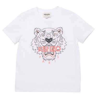 KENZO Print-Shirt Kenzo T-Shirt weiß Tiger rosa girls Motiv