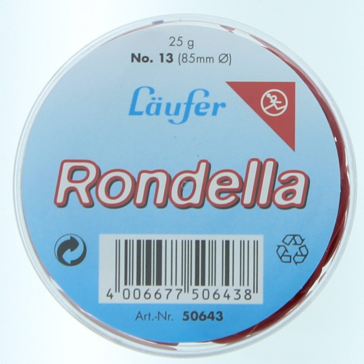 Läufer Gummibänder Gummiringe Rondella Nr. 13/85mm rot 25g
