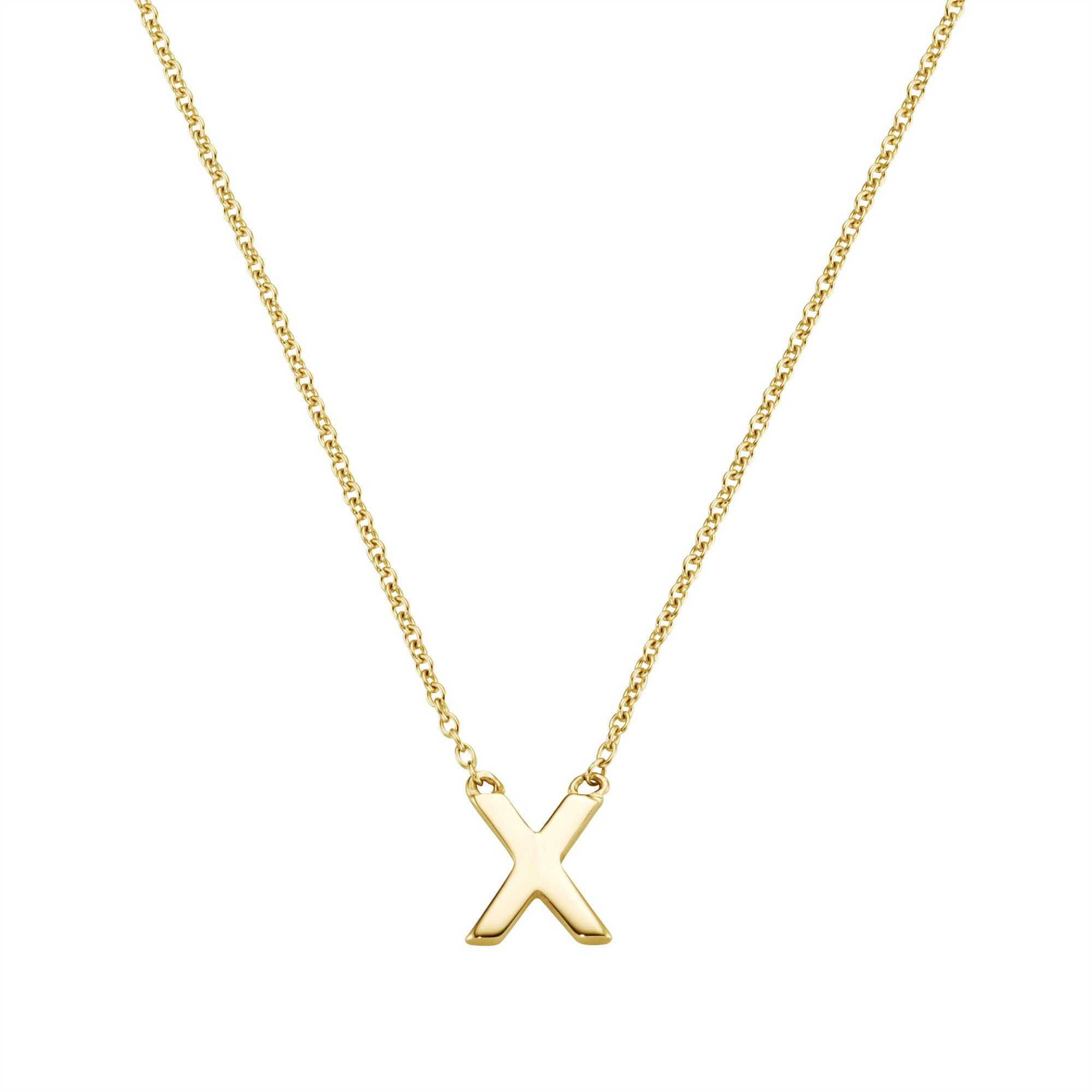 Luigi Merano Goldkette mit einem kleinen X, Gold 375