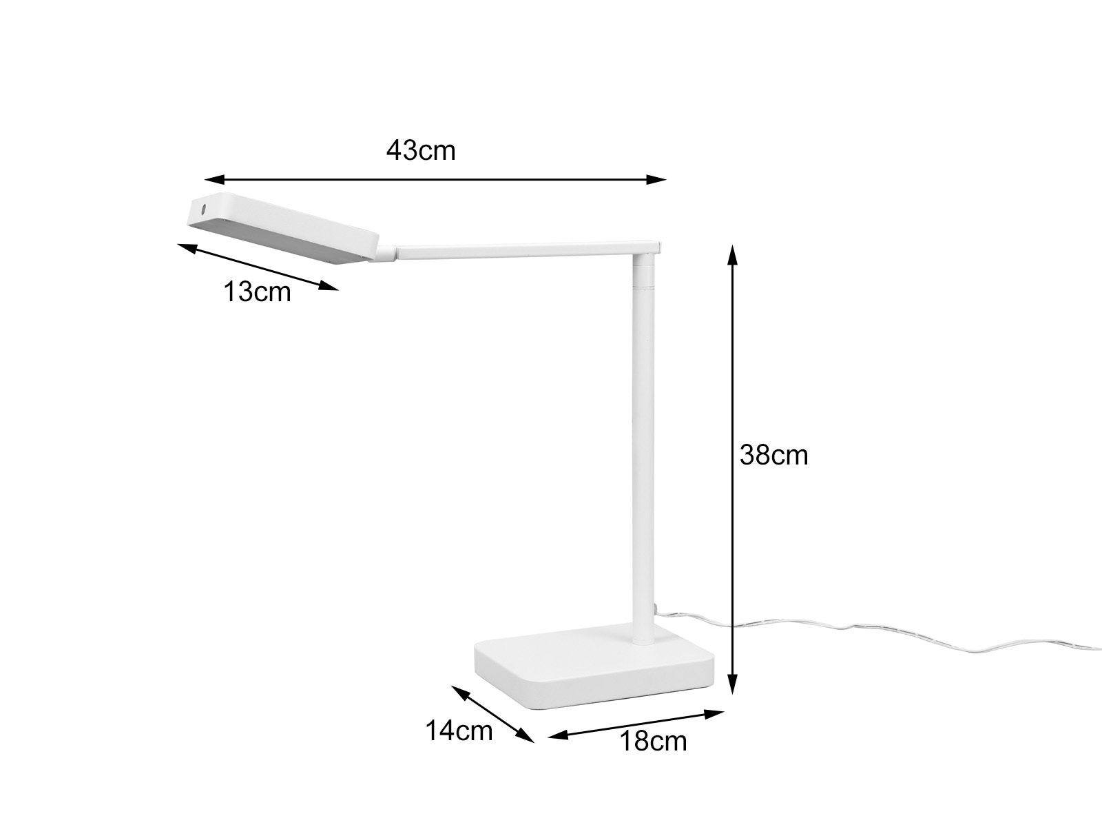 mit Arbeitsplatzleuchte Dimmfunktion, Berührungsschalter, 38cm meineWunschleuchte Set fest integriert, Lichtfarbe einstellbar, Weiß LED Leselampe 2er matt LED Schreibtischlampe, H