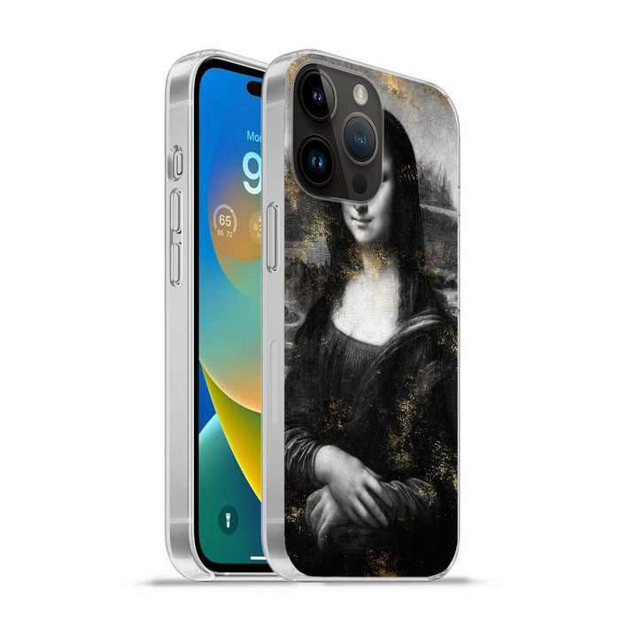 MuchoWow Handyhülle Mona Lisa - Gold - Schwarz Handyhülle Telefonhülle Apple iPhone 14 Pro