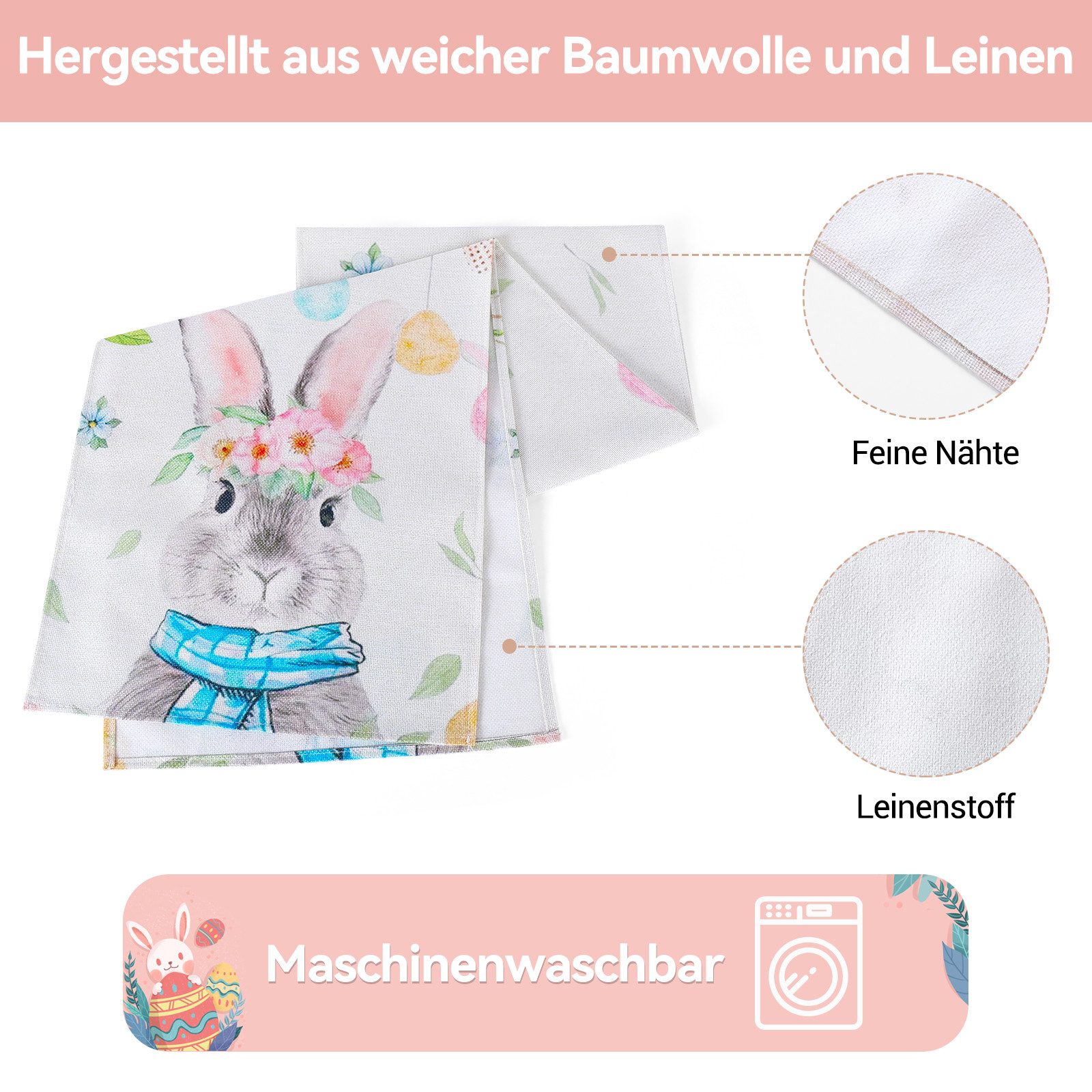 Elegear Tischdecke 33x183 cm Hase Tischdecke, günstig online kaufen