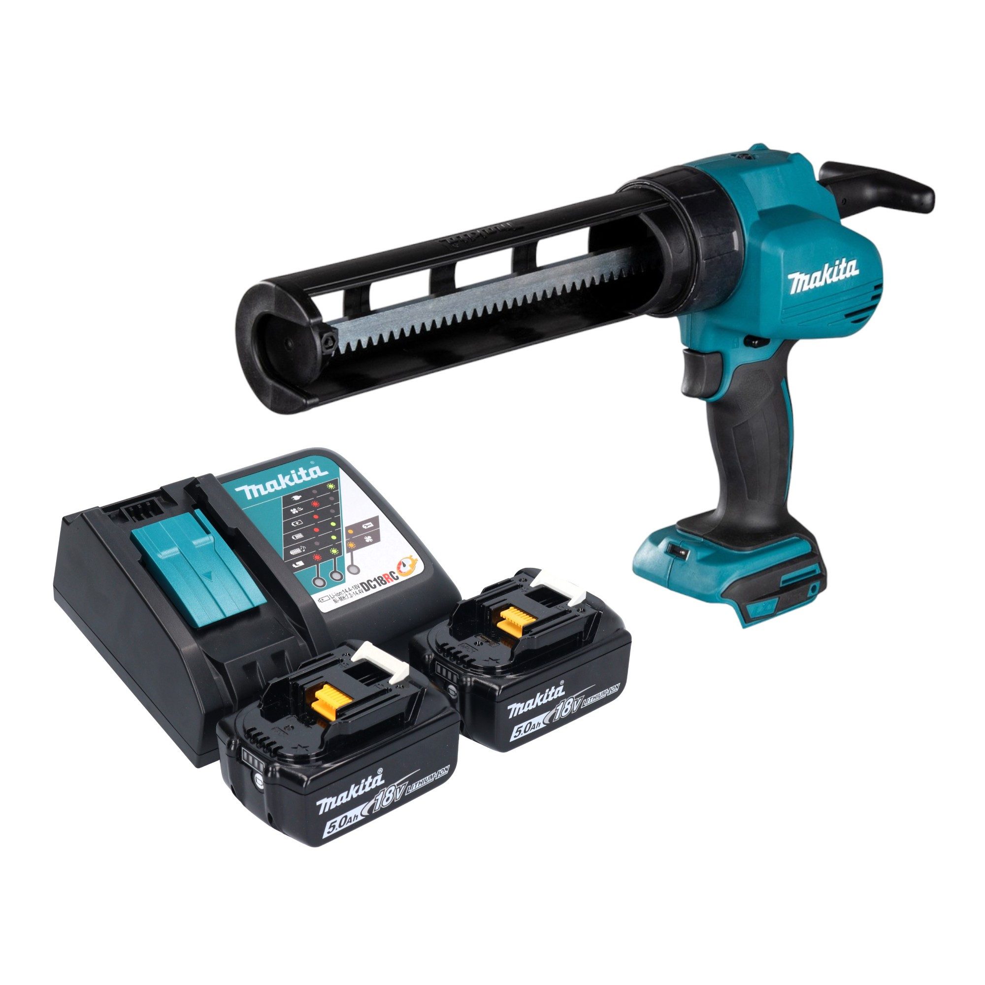 Makita Akku-Kartuschenpistole DCG 180 RT 18 V + 2x Akku 5,0 Ah + Ladegerät