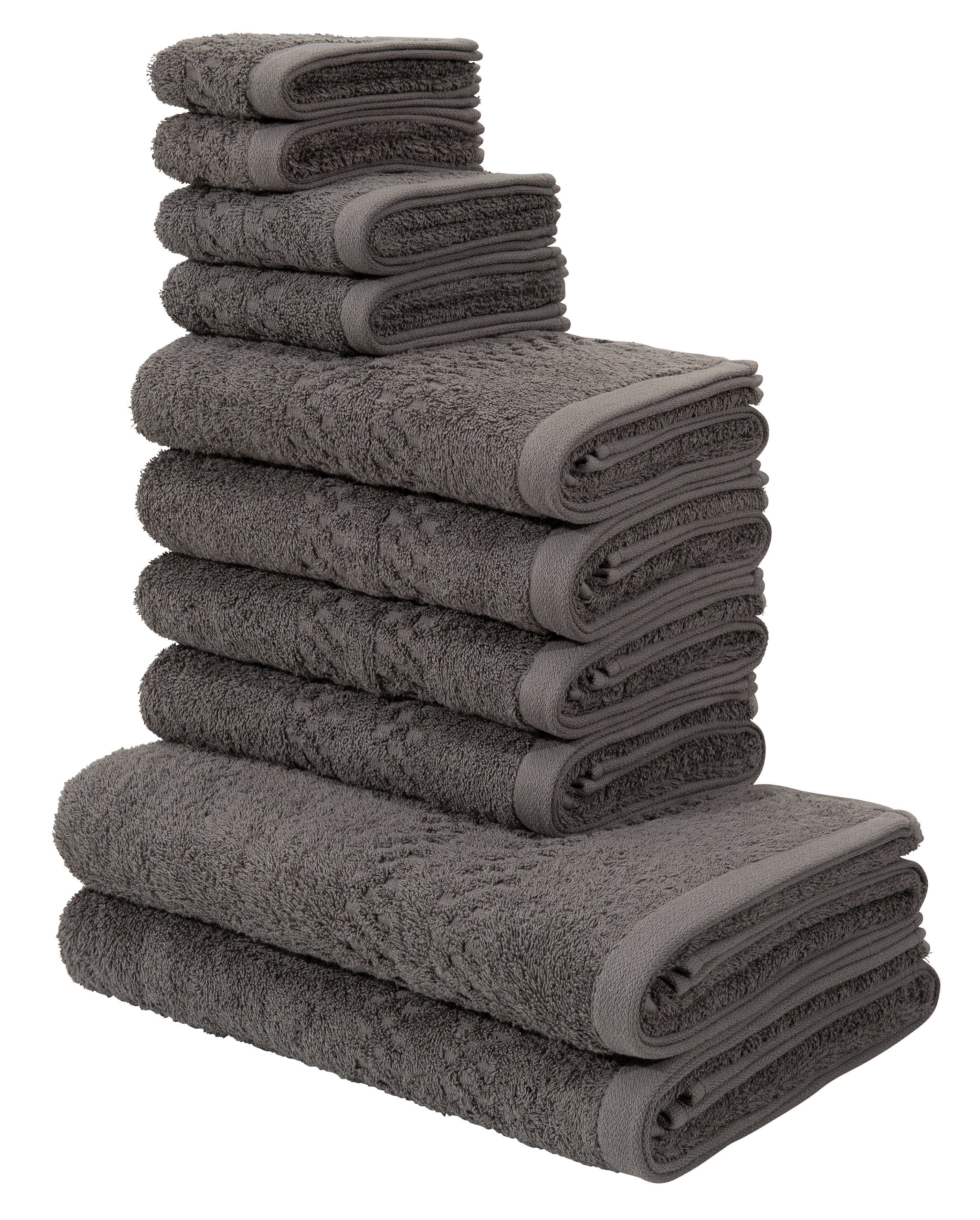 my home Handtuch Set Regona, als 10 tlg Set und Serie, Premium Handtücher, 500 gr/m², Frottier (Set, 10-St), Duschtücher, Handtücher, Gästetücher, Seiftücher, 100% Baumwolle