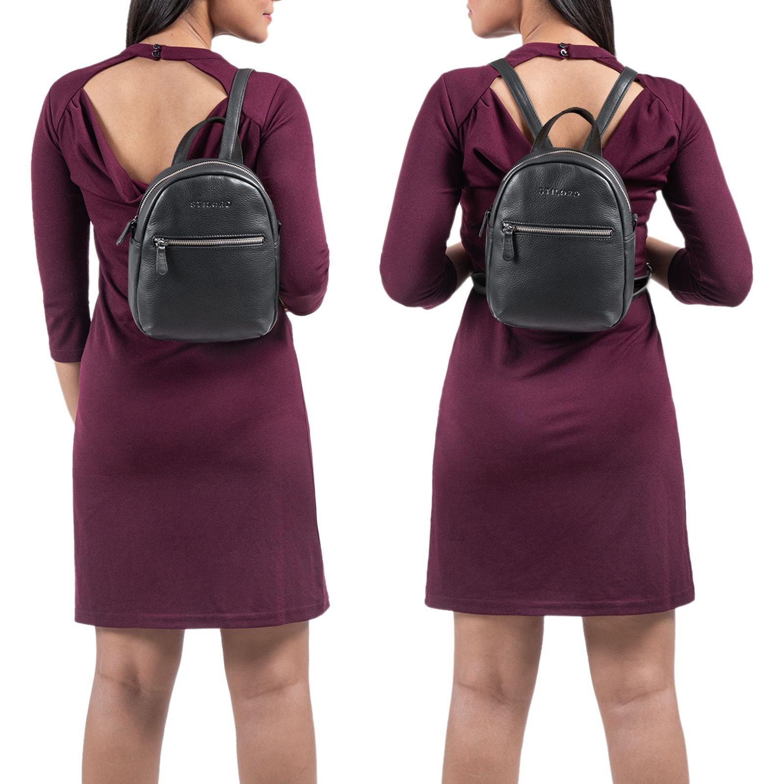 STILORD Cityrucksack "Lola" Mini Daypack Damen Lederrucksack