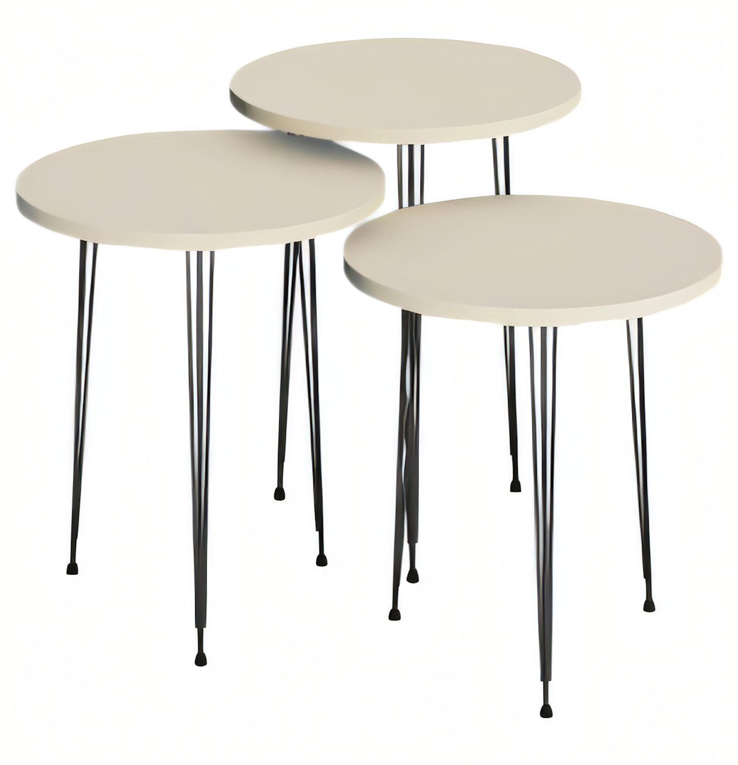 JVmoebel Couchtisch Beiges Couchtisch-Set aus Holz und Metall mit elegantem Design (Set, Couchtisch, Couchtisch 2, Couchtisch 3), Made in Europe