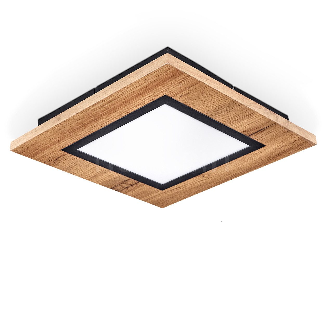 hofstein Deckenleuchte Deckenlampe aus Metall/MDF/Kunststoff in Schwarz/Hol günstig online kaufen