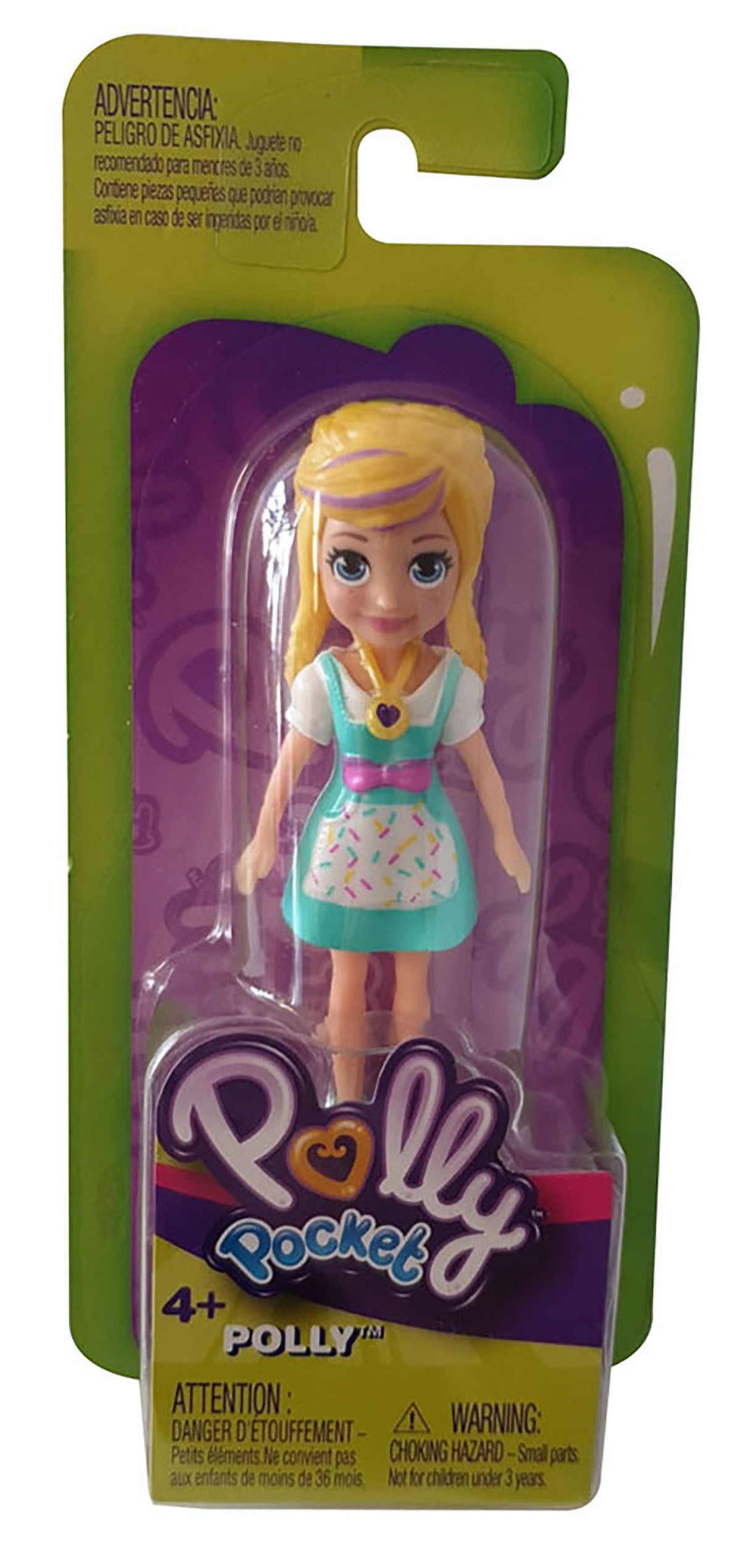 Polly Pocket Spielfigur Polly Pocket Einzelpuppe POLLY mit türkisem Kleid, (1-tlg)