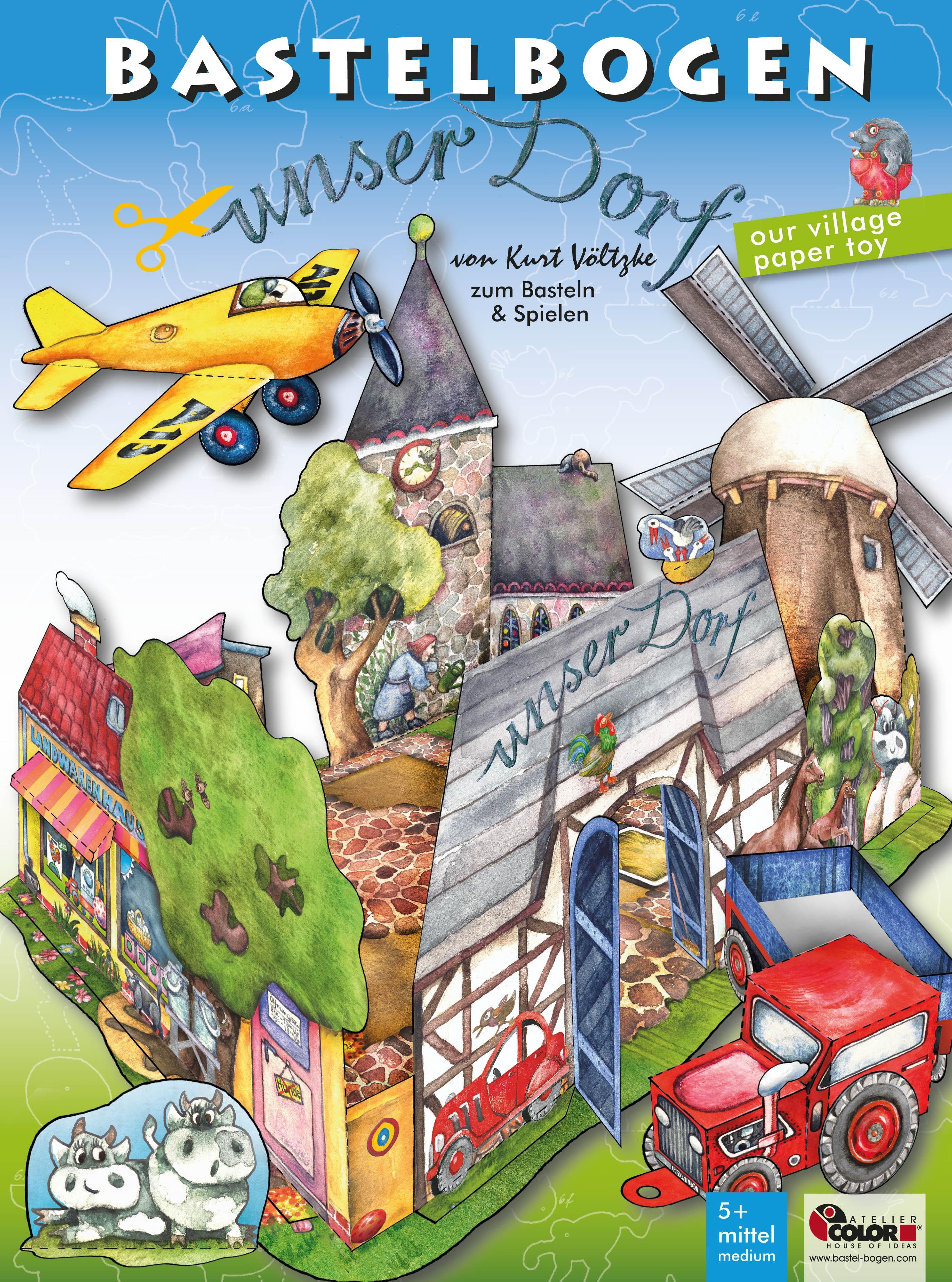 ATELIER COLOR Spiel Unser Dorf Bastelbogen