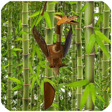 SIMANDRA Hängedekoration Windspiel Drache Junior, Mobile aus Kokosnuss Bambus und Holz handgefertigt