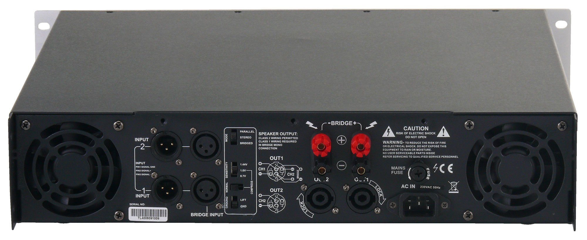 Schraubklemmen, 1000 an Verstärker TL-400 W, Pronomic Lautsprecher- mit Stereo-Leistungsverstärker (Anzahl 2 Ohm) Kanäle: Endstufe Kanal 2000 2 2x Watt