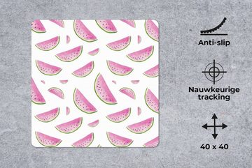 MuchoWow Gaming Mauspad Wassermelone - Aquarellfarbe - Design (1-St), Mousepad mit Rutschfester Unterseite, Gaming, 40x40 cm, XXL, Großes