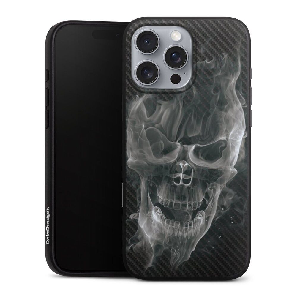 Handyhülle Totenkopf Schädel Carbon Smoke Skull Carbon