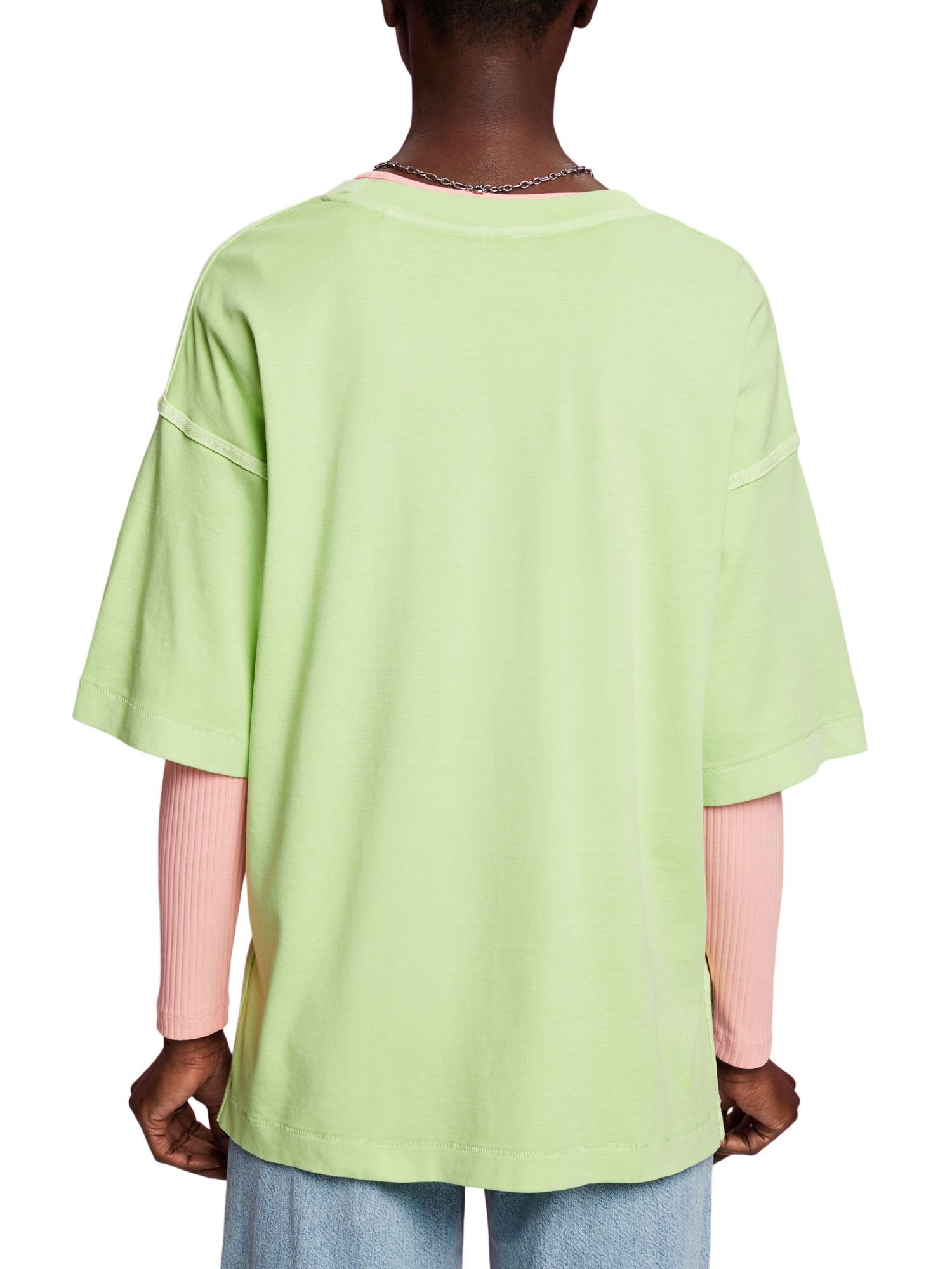 T-Shirt Baumwolle CITRUS (1-tlg) Oversize-T-Shirt Esprit GREEN aus